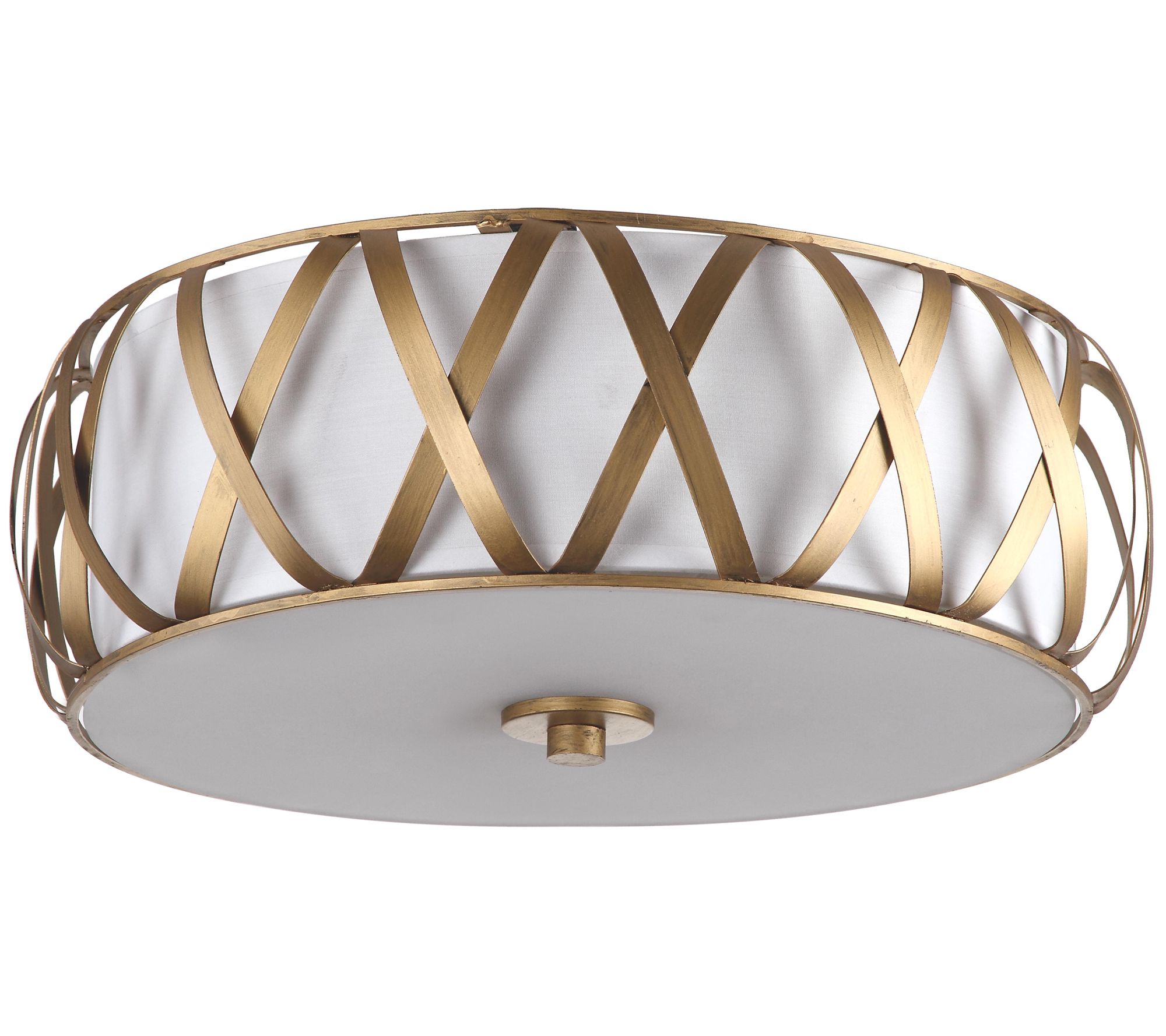 Charing 2 Light Antique Gold C ross Flush Moun t by Safavieh