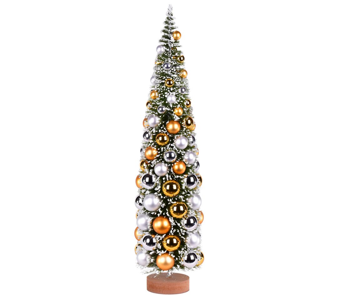 Vickerman 24" Vintage Frosted Green Tree with Slver/Gold Orn