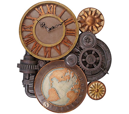 Design Toscano Gears of Time Wall Clock - Large