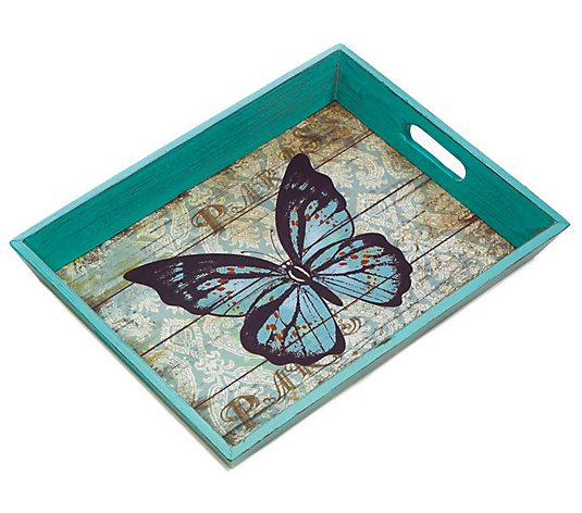 Zingz & Thingz Blue Butterfly Serving Tray