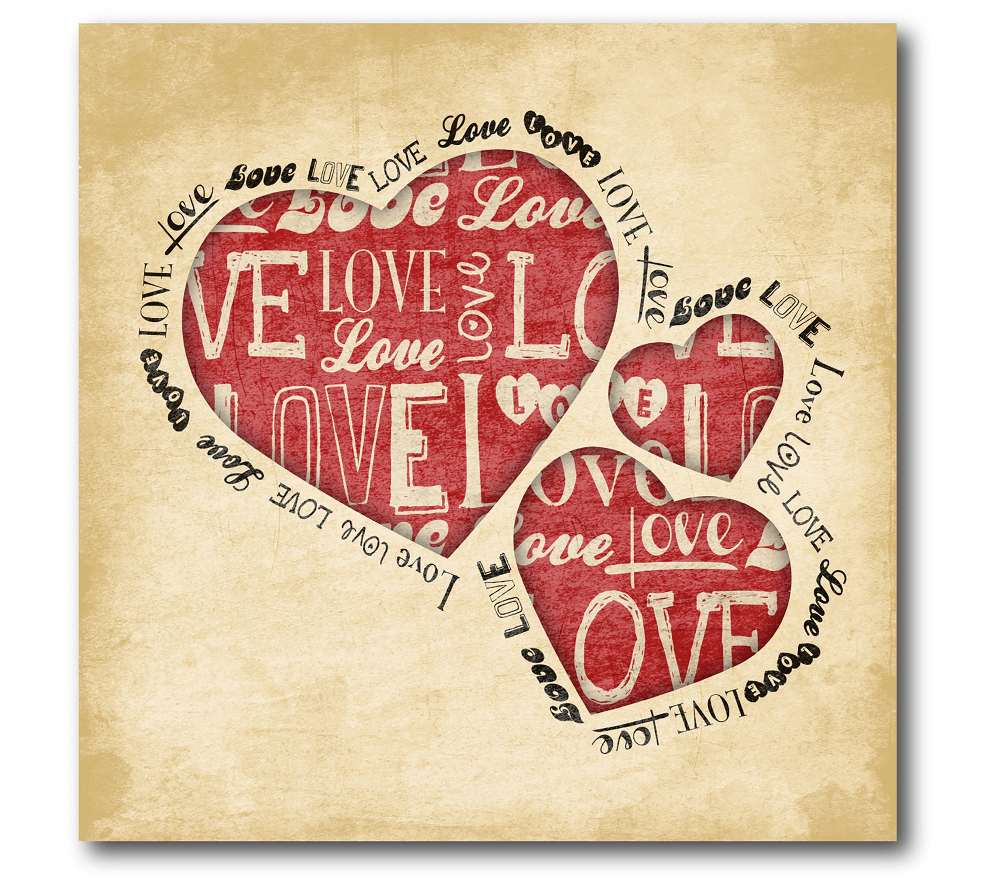  Courtside Market Love Heart II 16x16 Canvas Wall Art