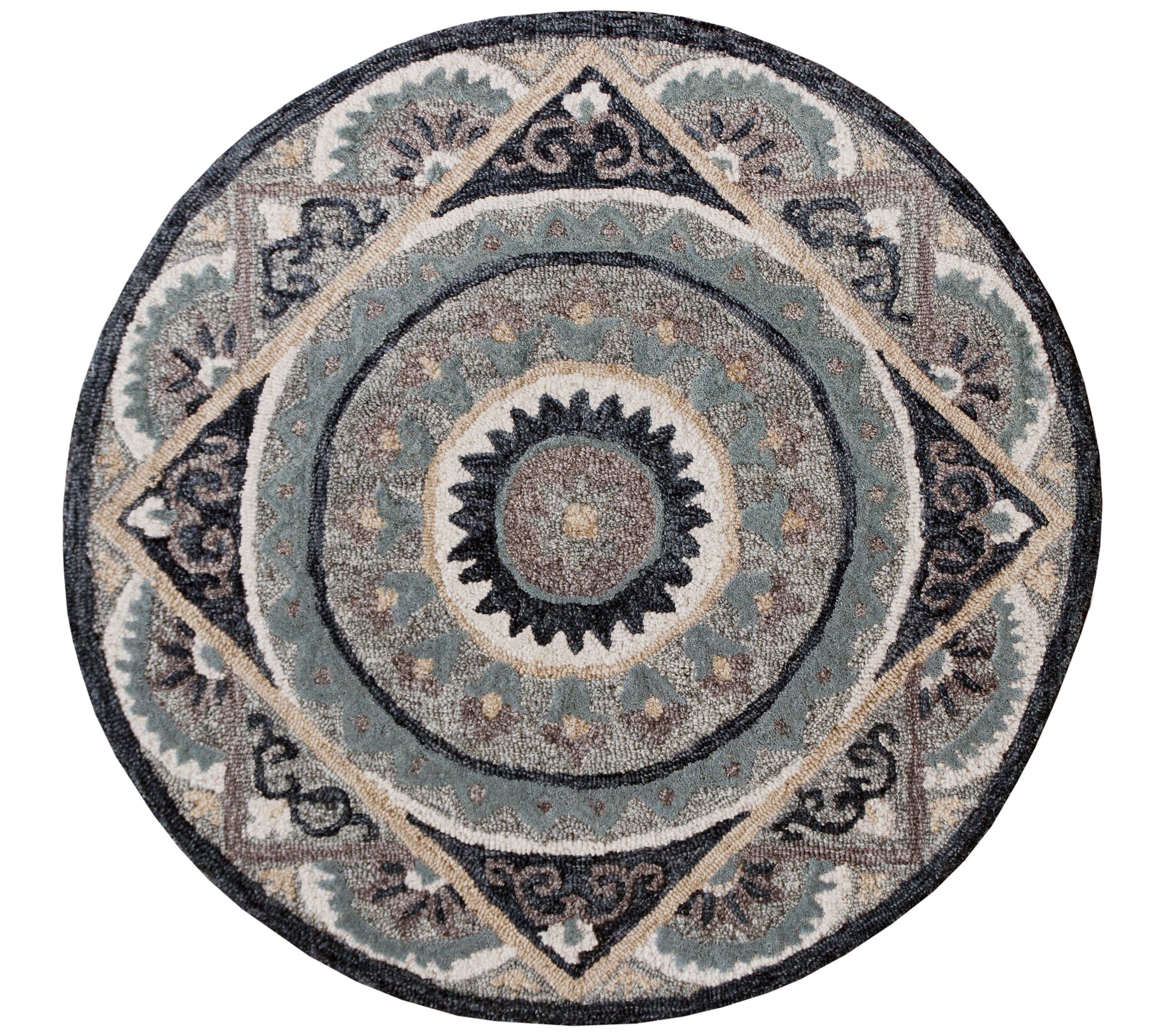 Ox Bay Monroe Prism Medallion Round Rug 3'DiamRound
