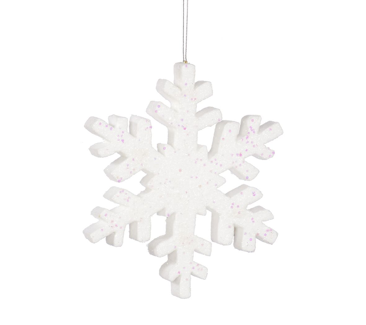 White Glitter Snowflake Christmas Decorations
