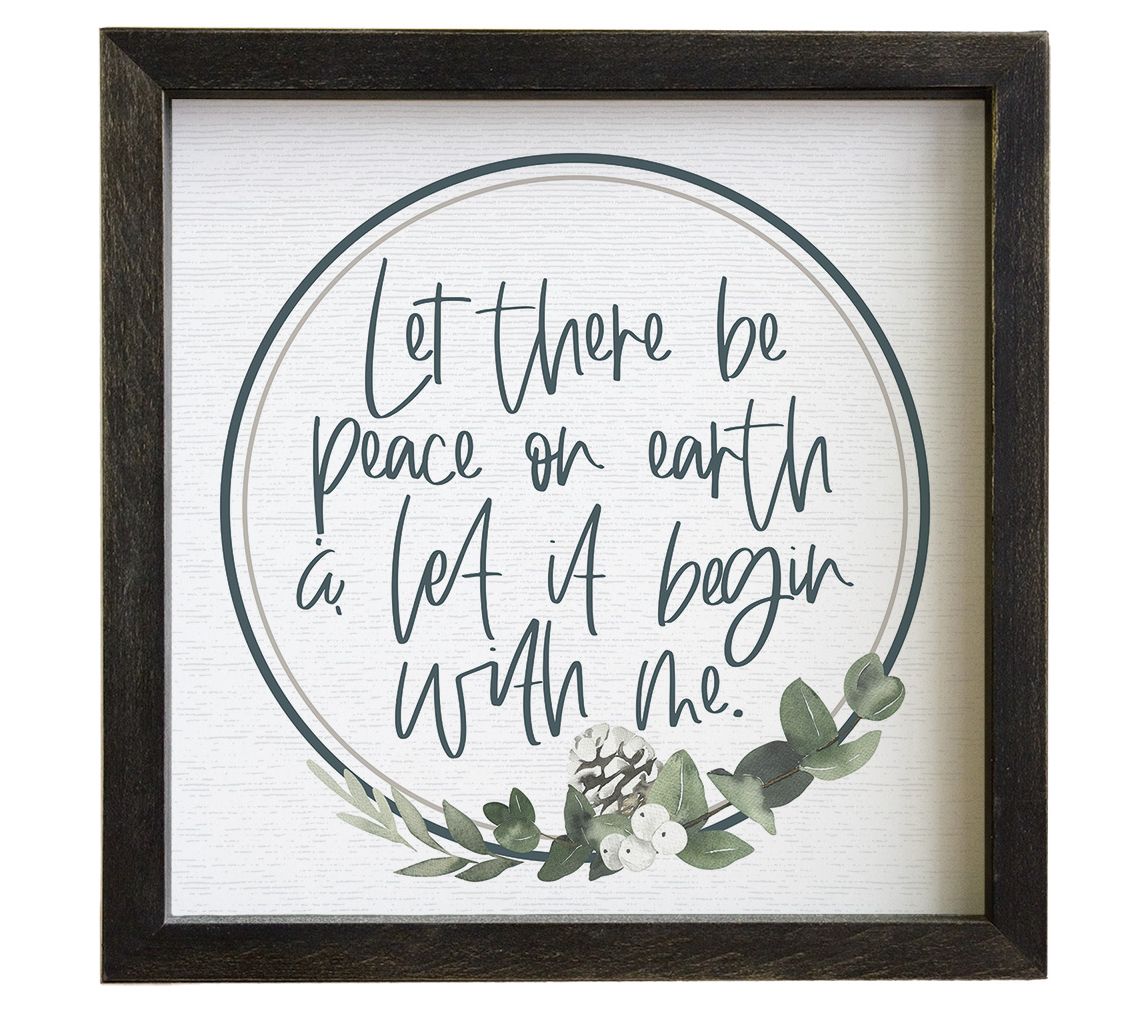 Sincere Surroundings 10" Peace On Earth Rustic Frame