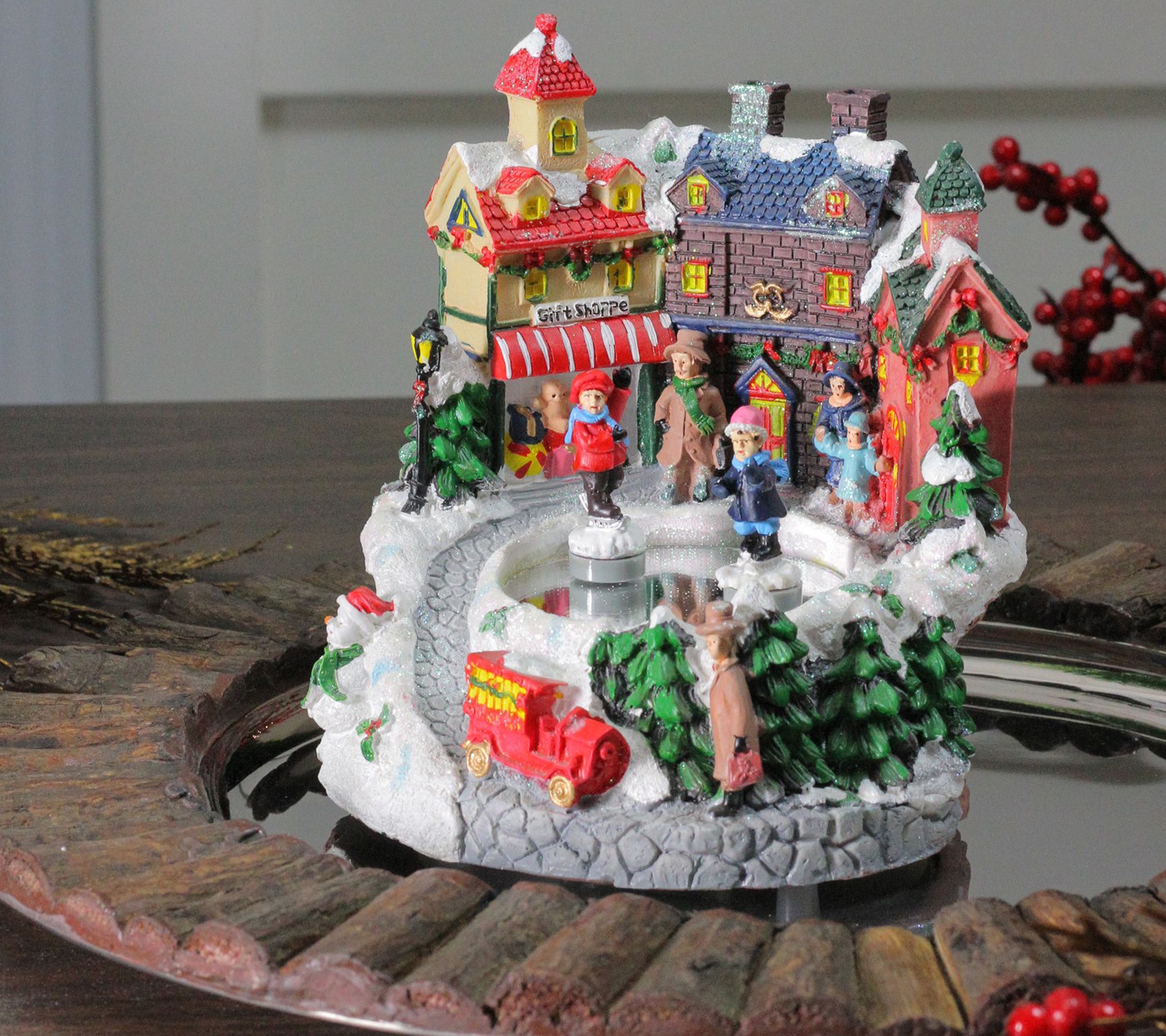 Northlight 6.5" Victorian Village Ice Skating Music Box