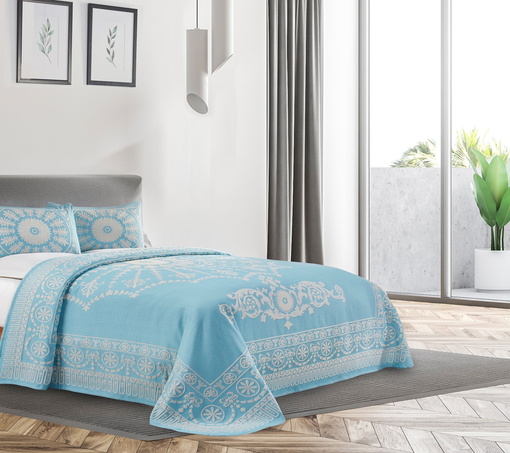 Superior Lightweight Cotton Blend Oversized Bed spread, Twin
