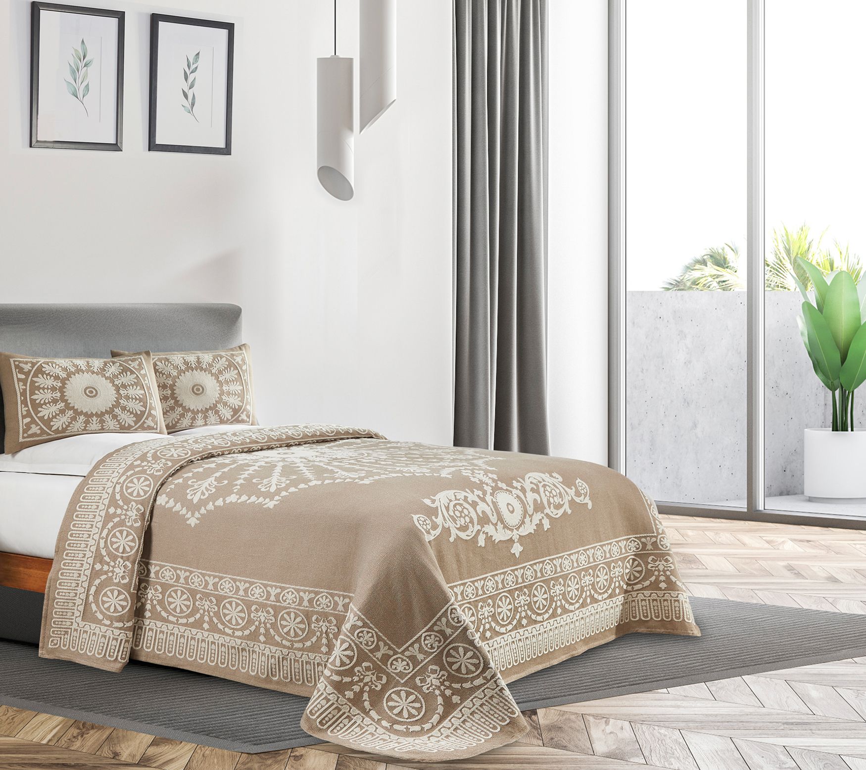 Superior Lightweight Cotton Blend Oversized Bed spread, Twin