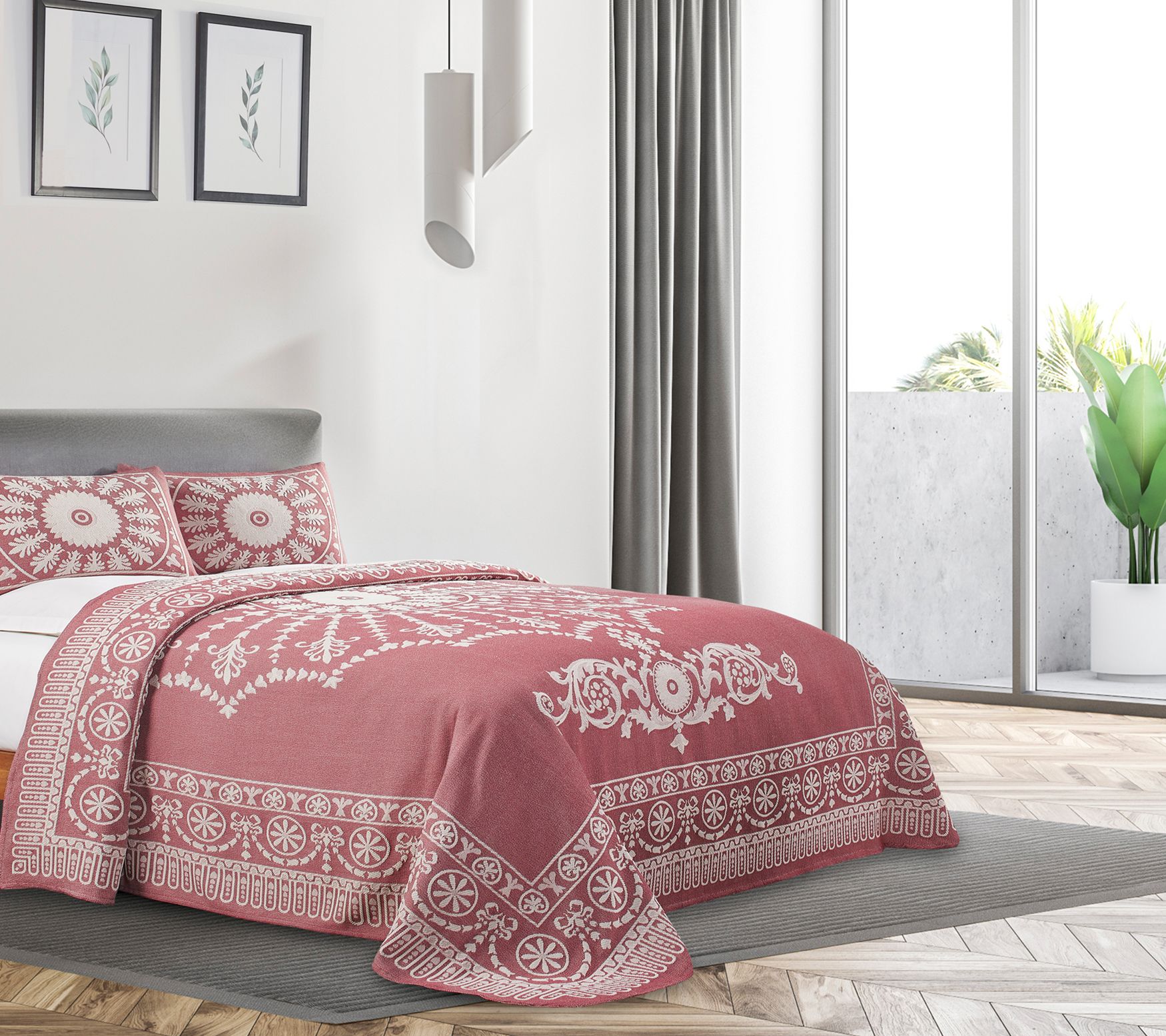 Superior Lightweight Cotton Blend Oversized Bed spread, Twin