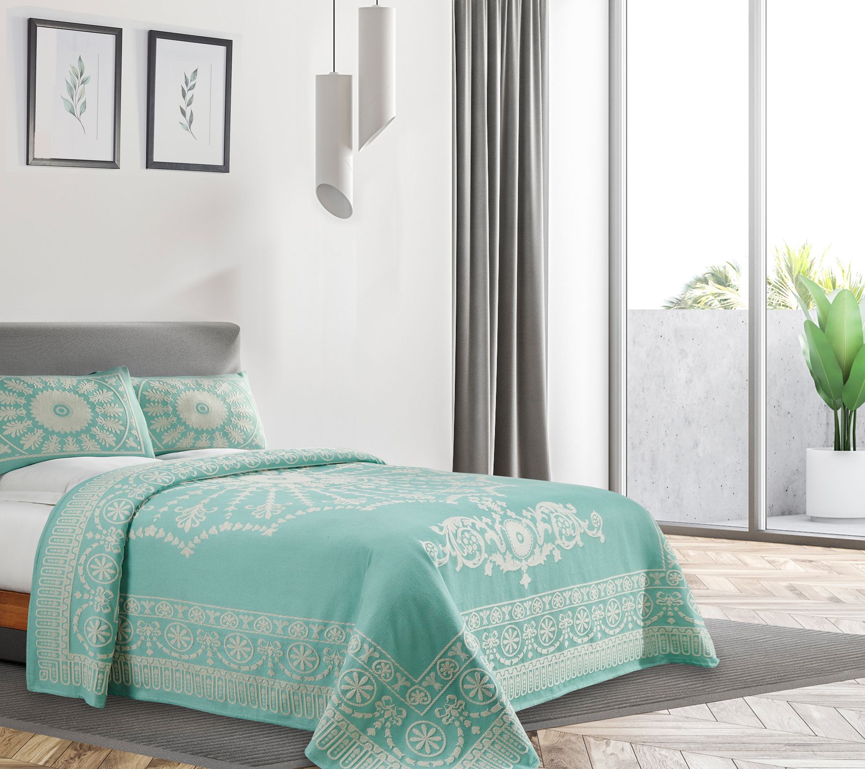 Superior Lightweight Cotton Blend Oversized Bedspread, Queen