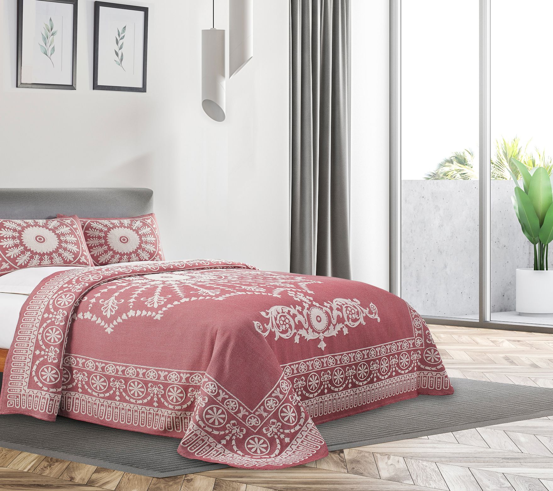 Superior Lightweight Cotton Blend Oversized Bedspread, Queen