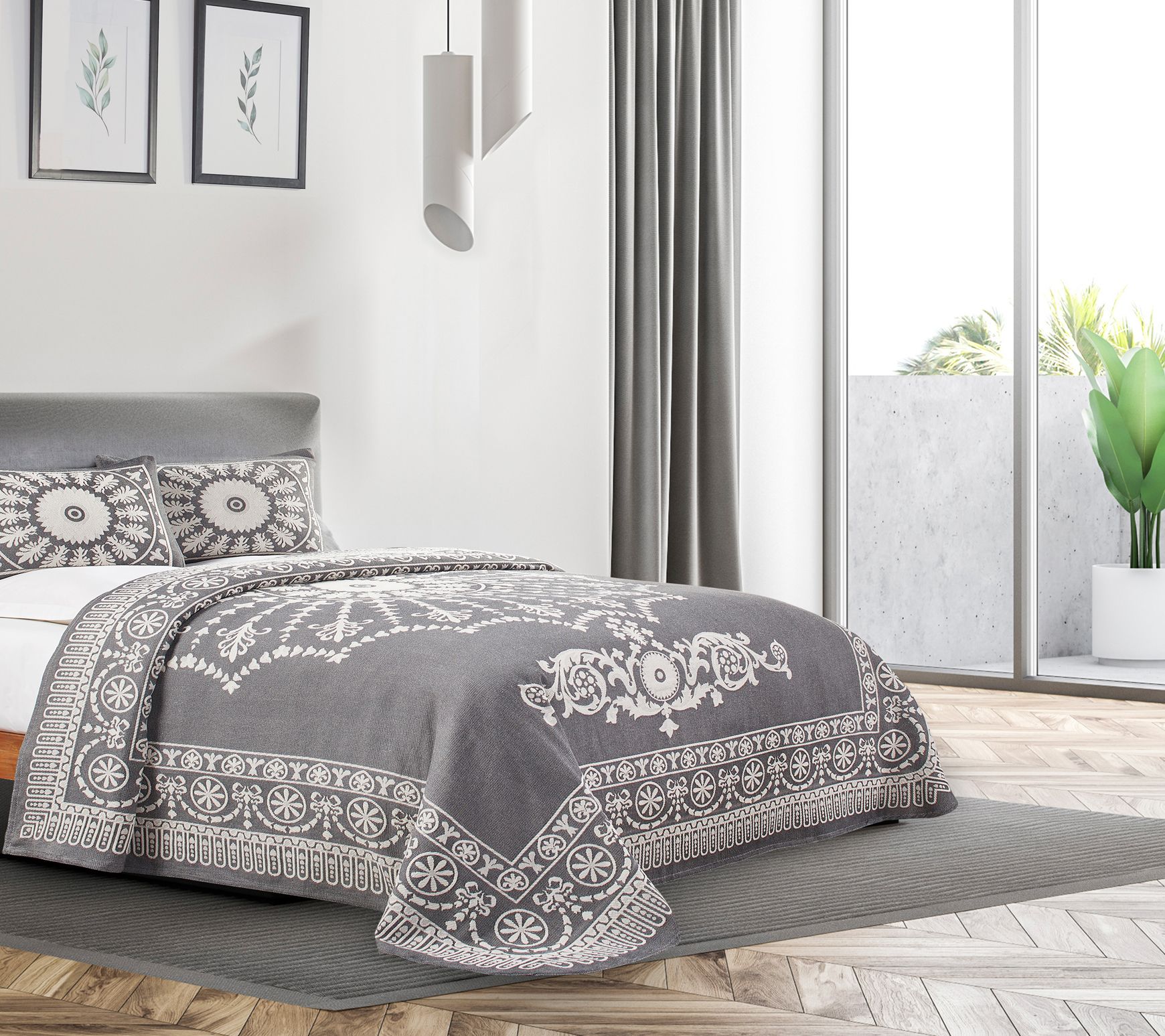 Superior Lightweight Cotton Blend Oversized Bedspread, Queen