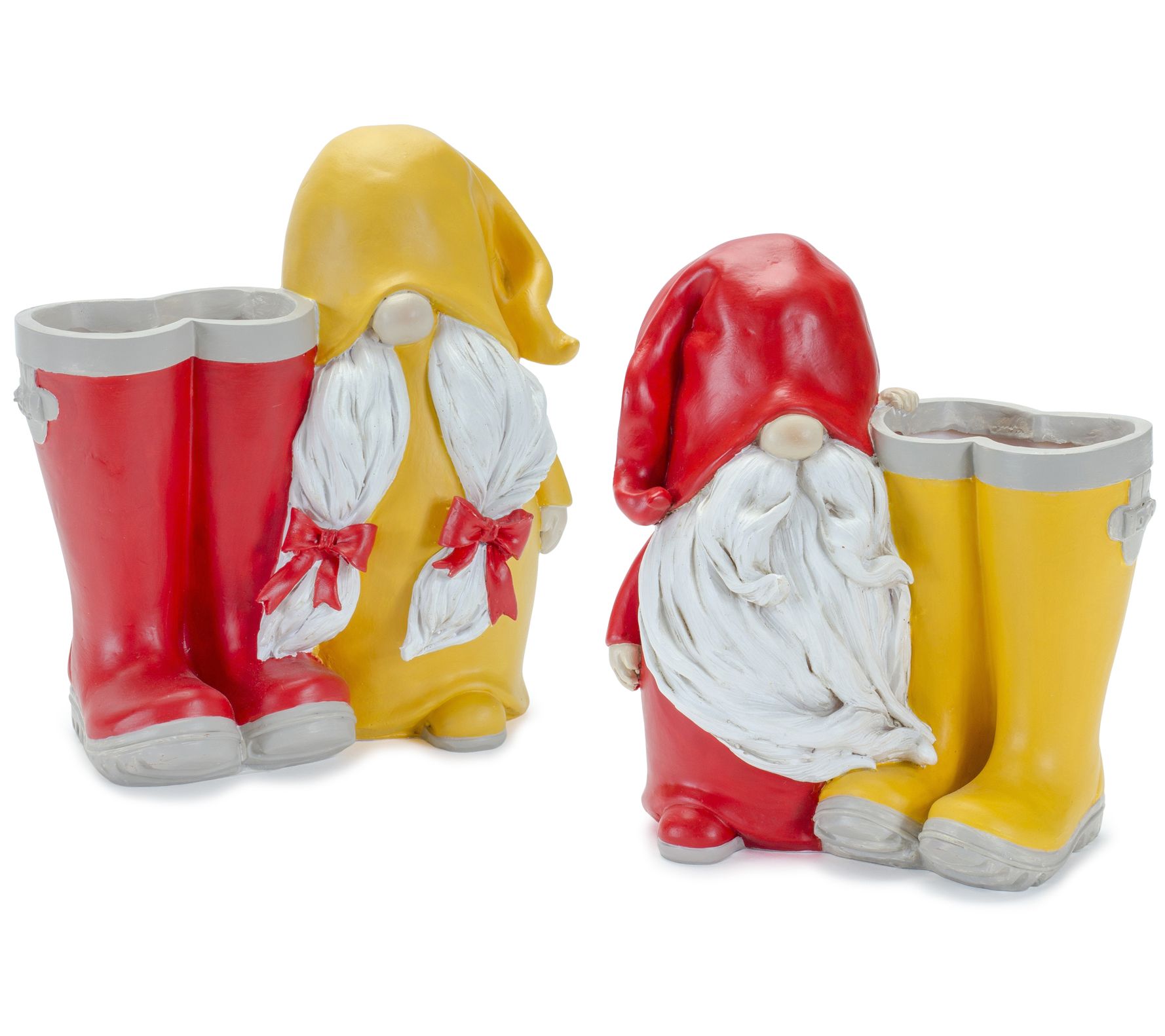 Melrose Gnome Figurine with Rain Boot Planter (Set of 2)