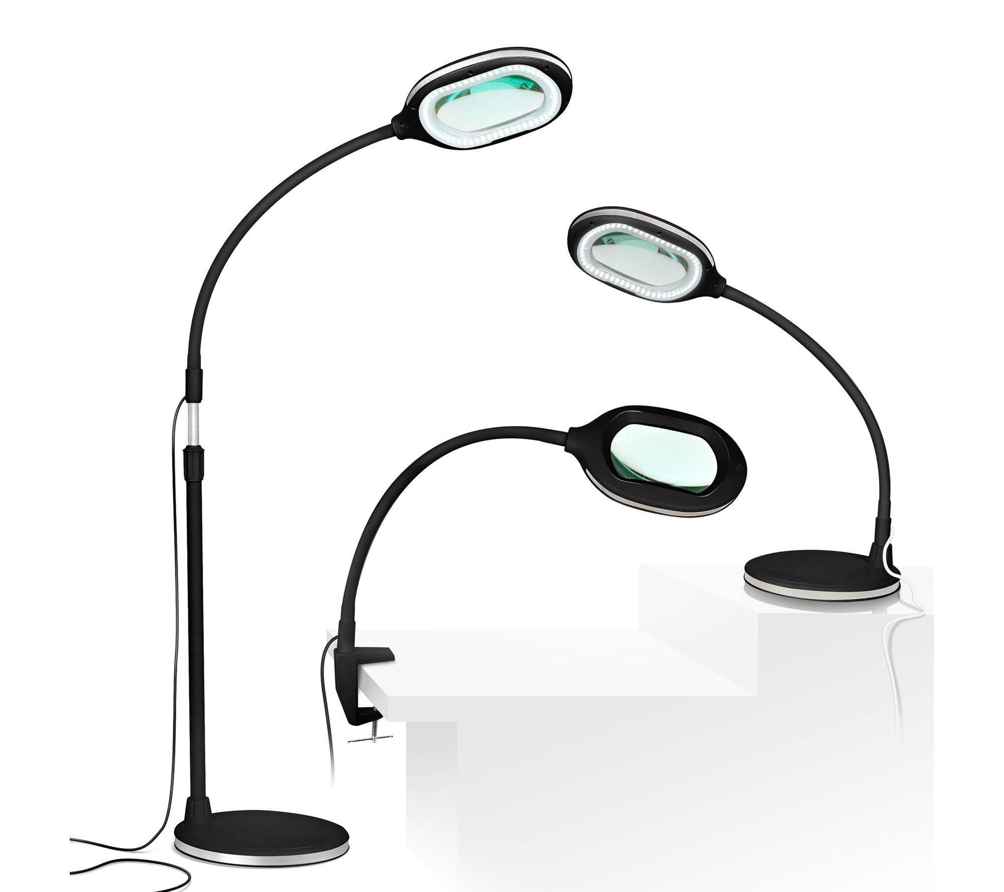Brightech Lightview 3-in-1 LED Magnifier FloorDesk Lamp