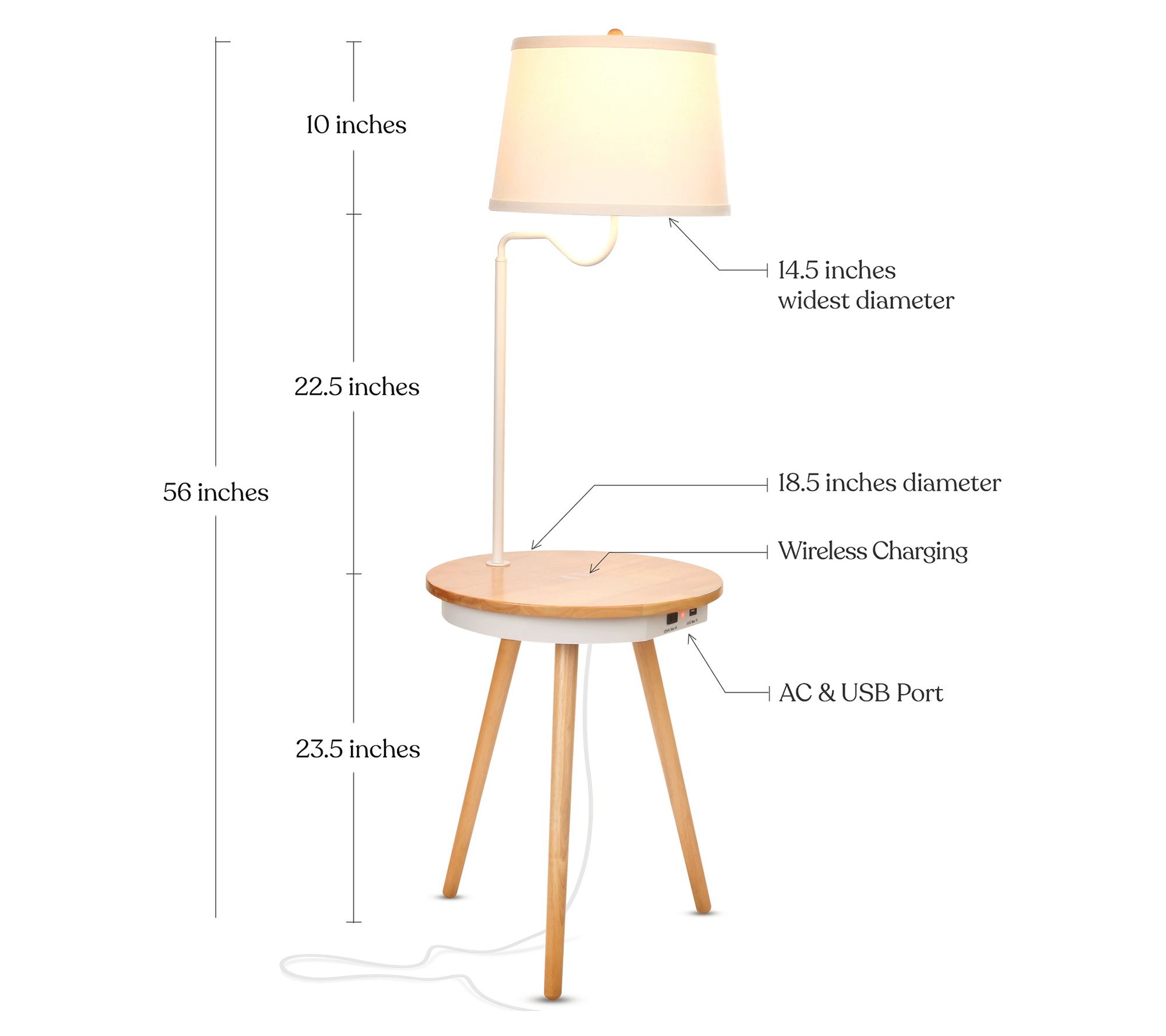 Brightech Owen 56 in. LED Shelf Table Lamp