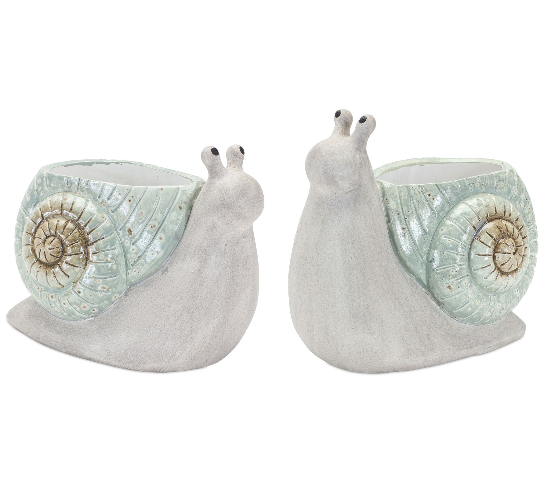 Melrose Terra Cotta Snail Planter (Set of 2)