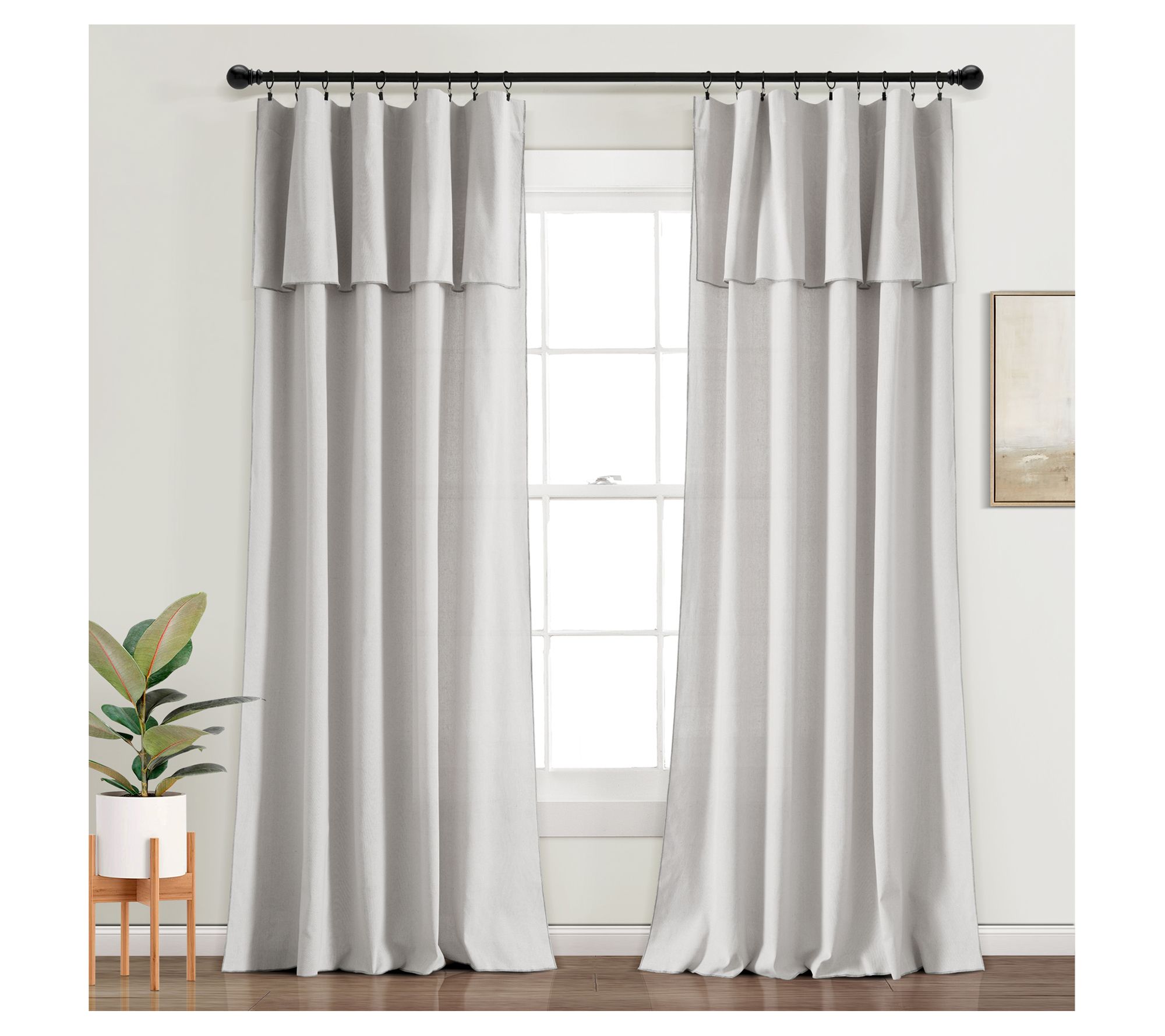 Modern Faux Embroidered Window Curtain 52X84 byLush Decor