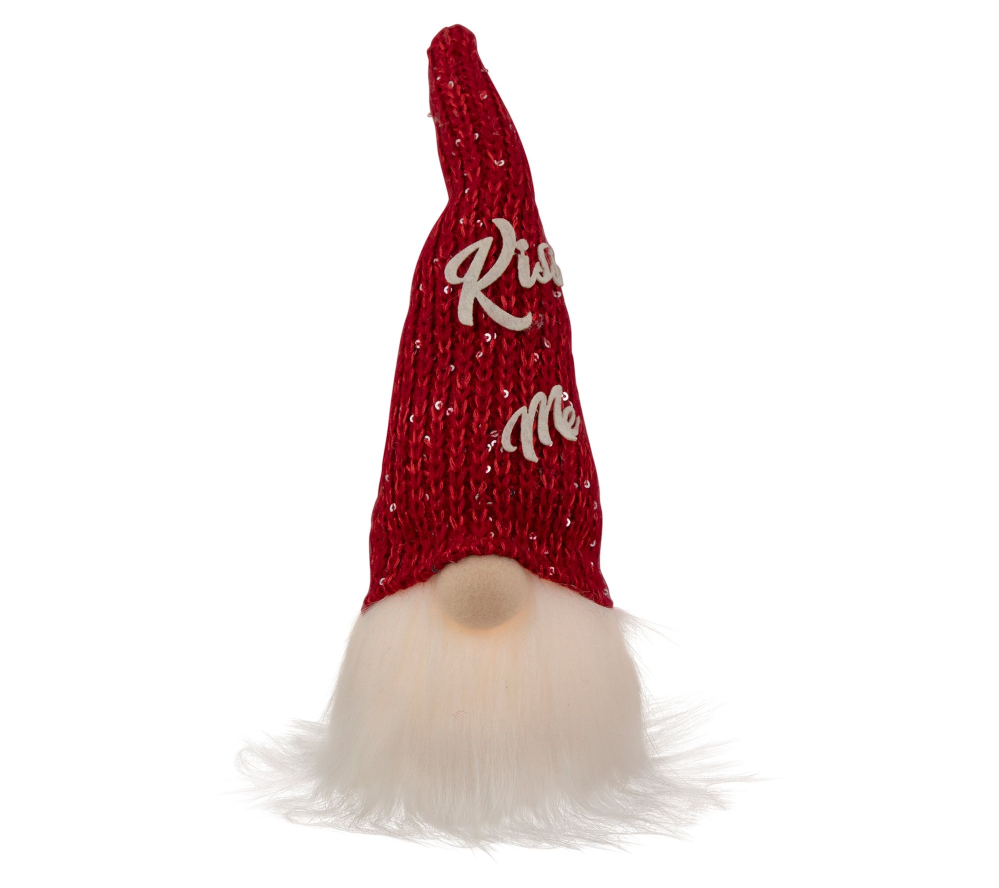 Northlight Lit Red Knit 'Kiss Me' Hat Valentine 's Day Gnome