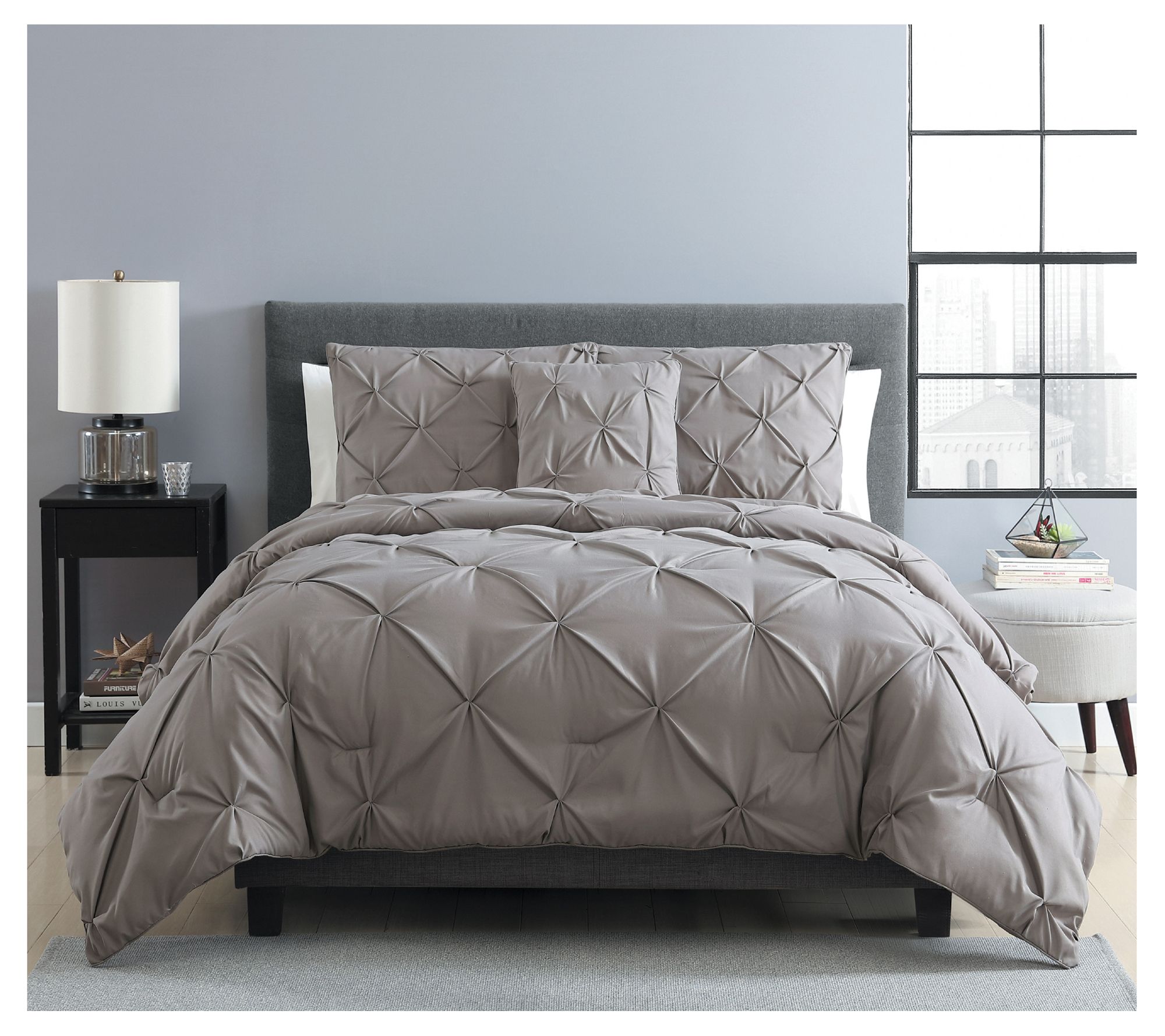 VCNY Home Carmen Pintuck Comforter Set, King - QVC.com