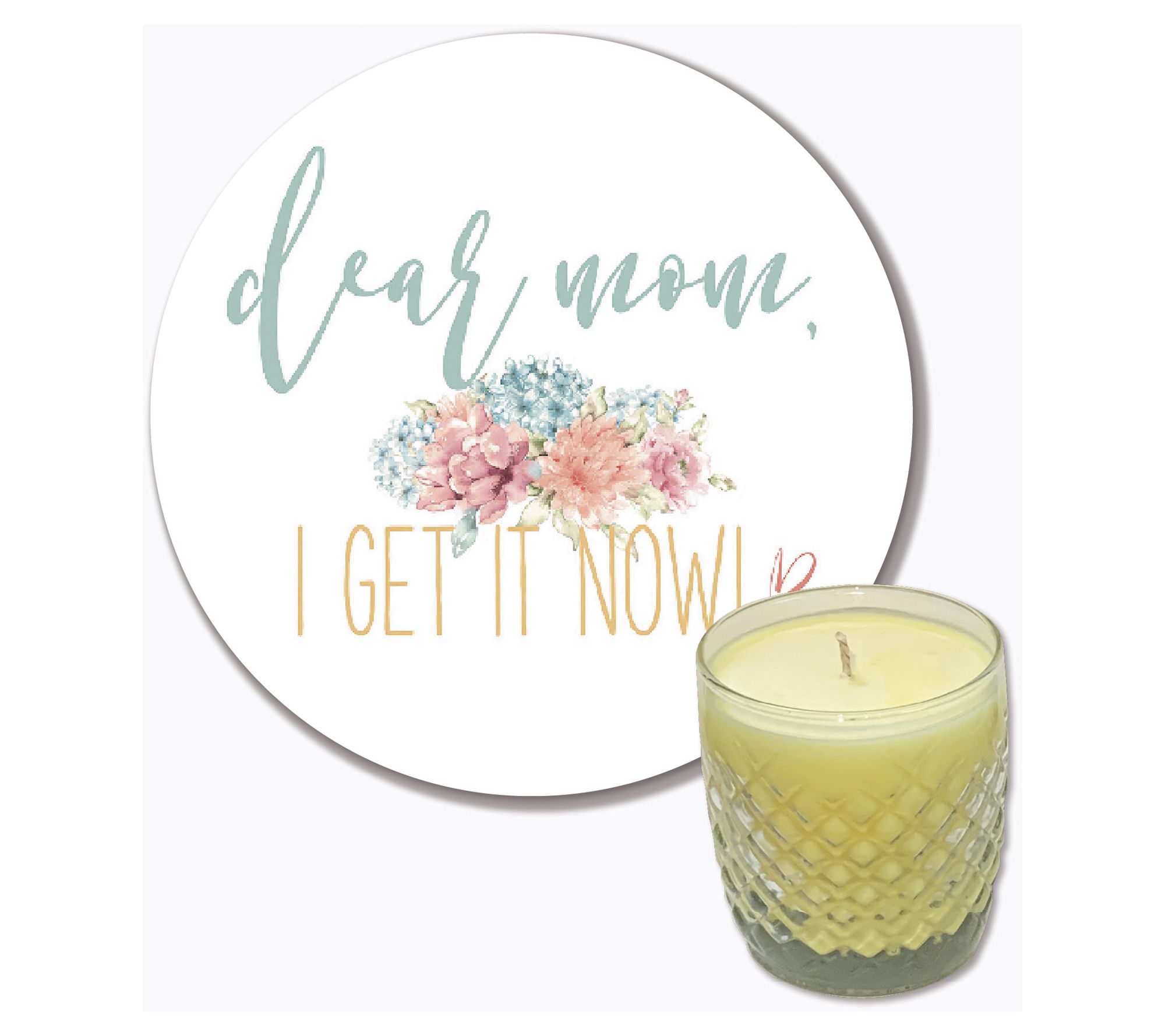 Courtside Bloom Mom Inspiration I 8x8 Art Board & 9 oz Candle
