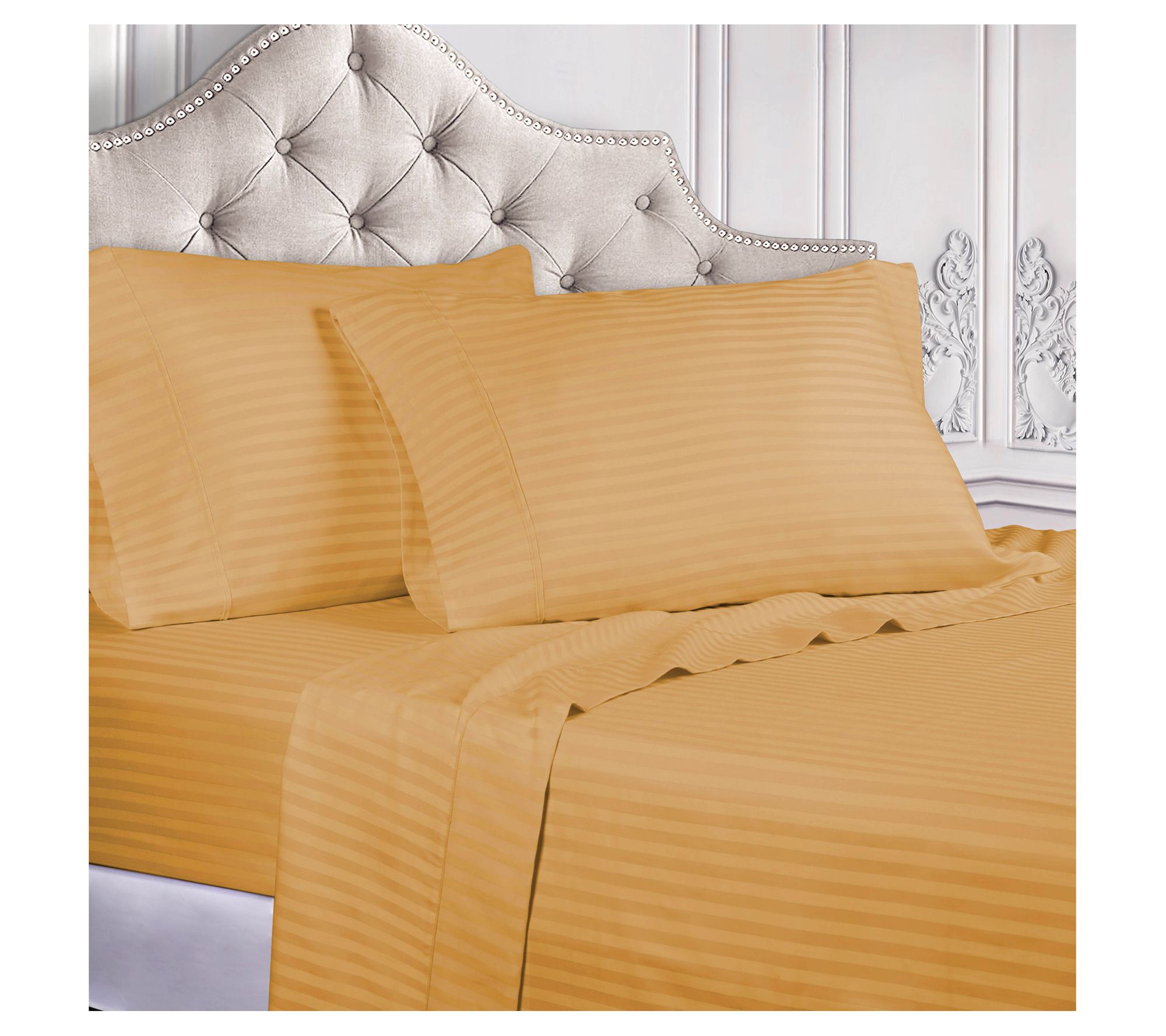 Superior Egyptian Cotton 400TC Stripe Deep Pocket Sheets, Ful