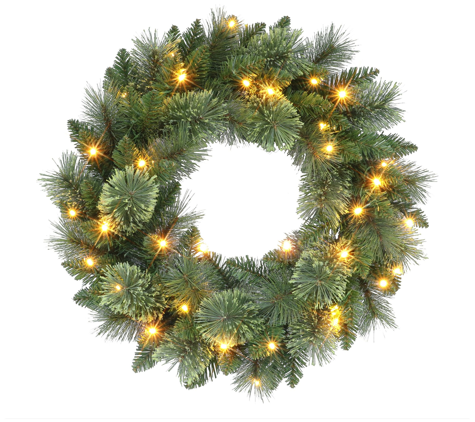 Puleo 24" Battery-Operated Pre-Lit Wreath