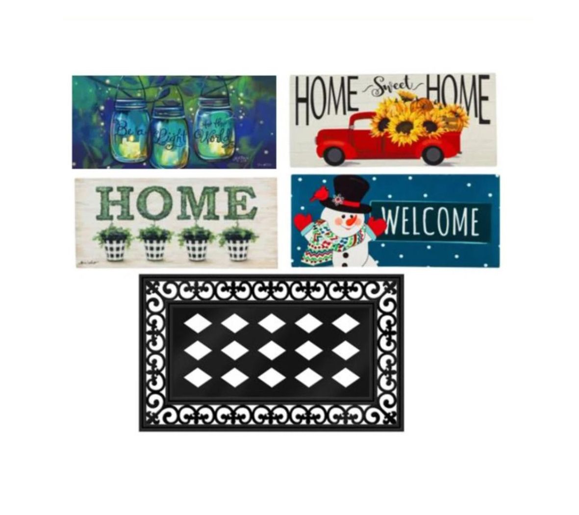 Evergreen Holidays & Seasons Set of 4 SassafrasMats & 1 Tray