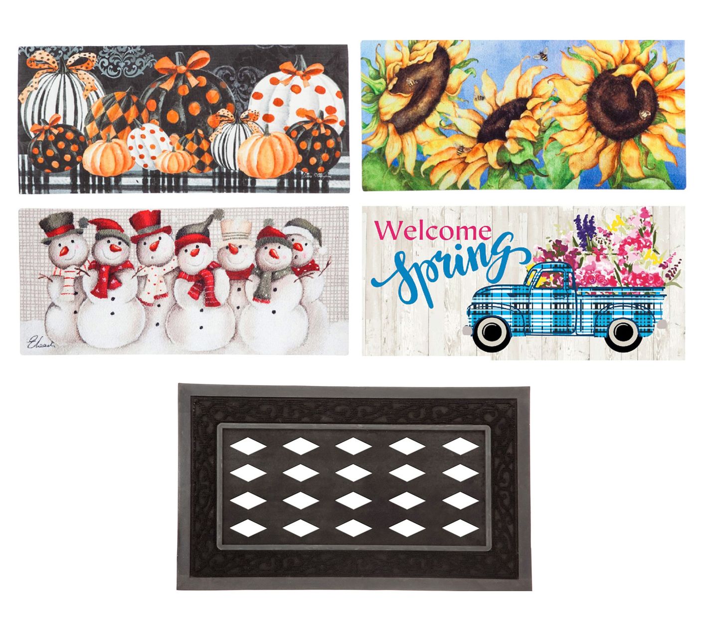 Evergreen Holidays & Seasons Set of 4 SassafrasMats & 1 Tray