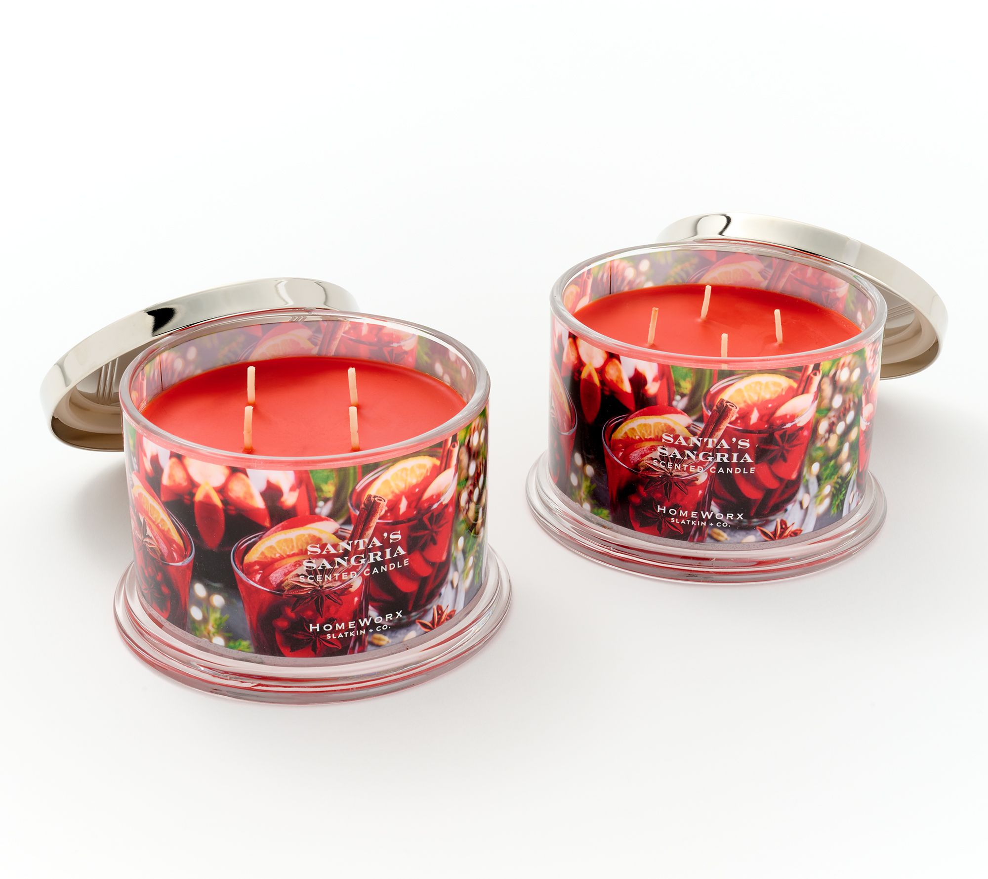 HomeWorx by Slatkin + Co. S/2 Santa's Sangria 18oz Candles