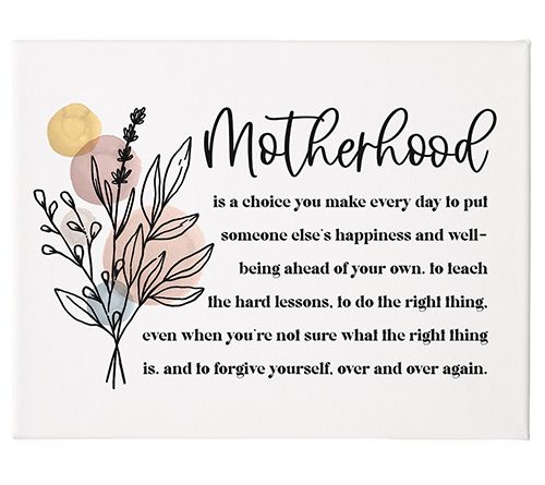 Sincere Surroundings 17" Motherhood Flowers Wrapped Canvas