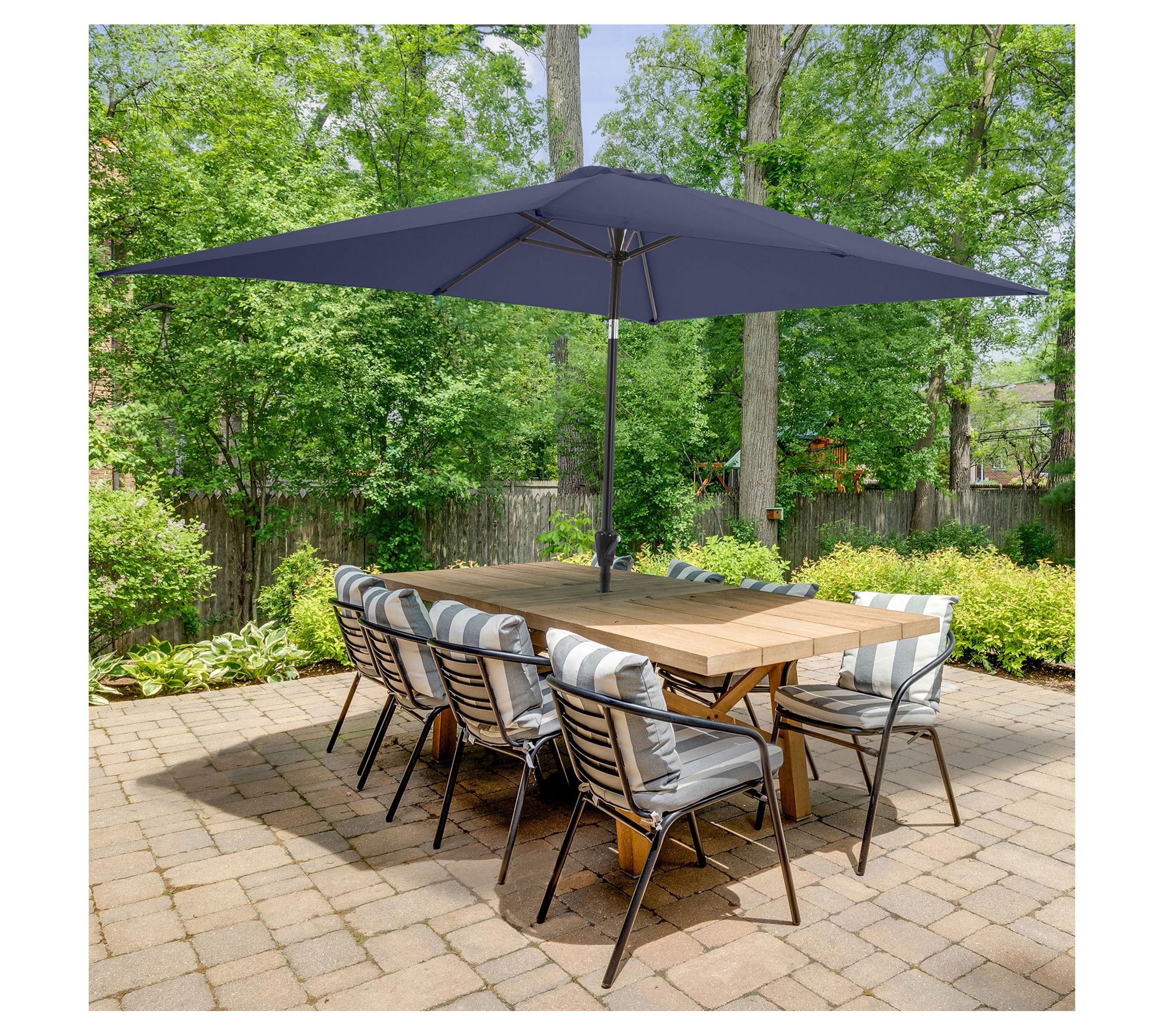 Pure Garden 10 Ft Rectangular Patio Umbrella Ea sy Crank Shade