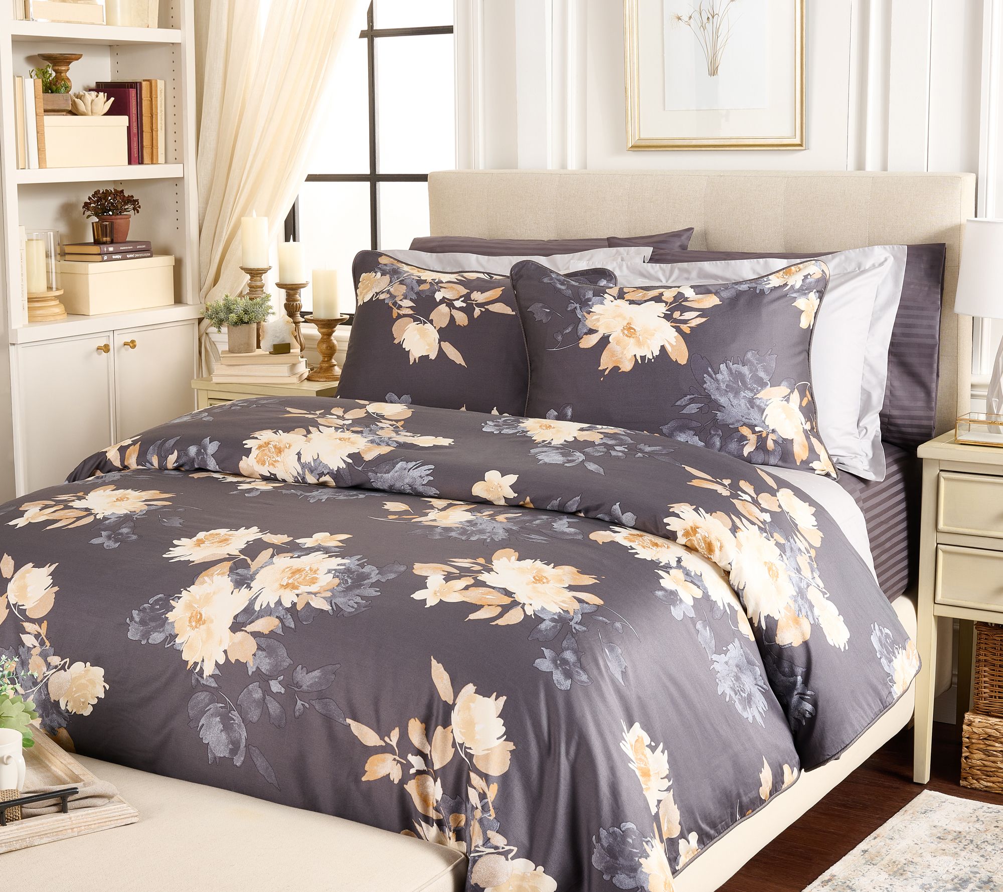Northern Nights Floral Printed Comforter & Sham Set - Full