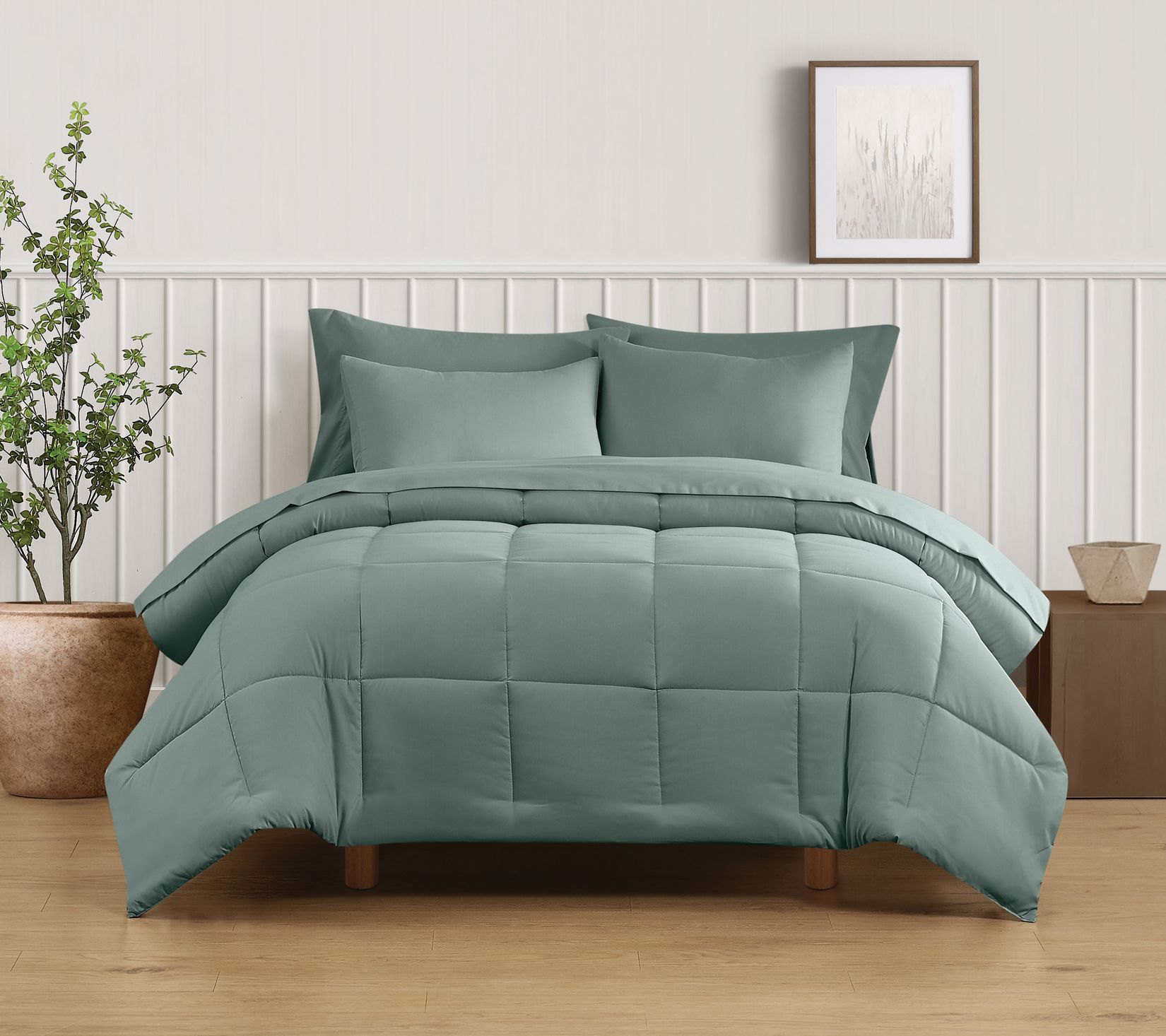 Truly Soft Green Solid Twin/Twin XL 2 Piece Comforter Set