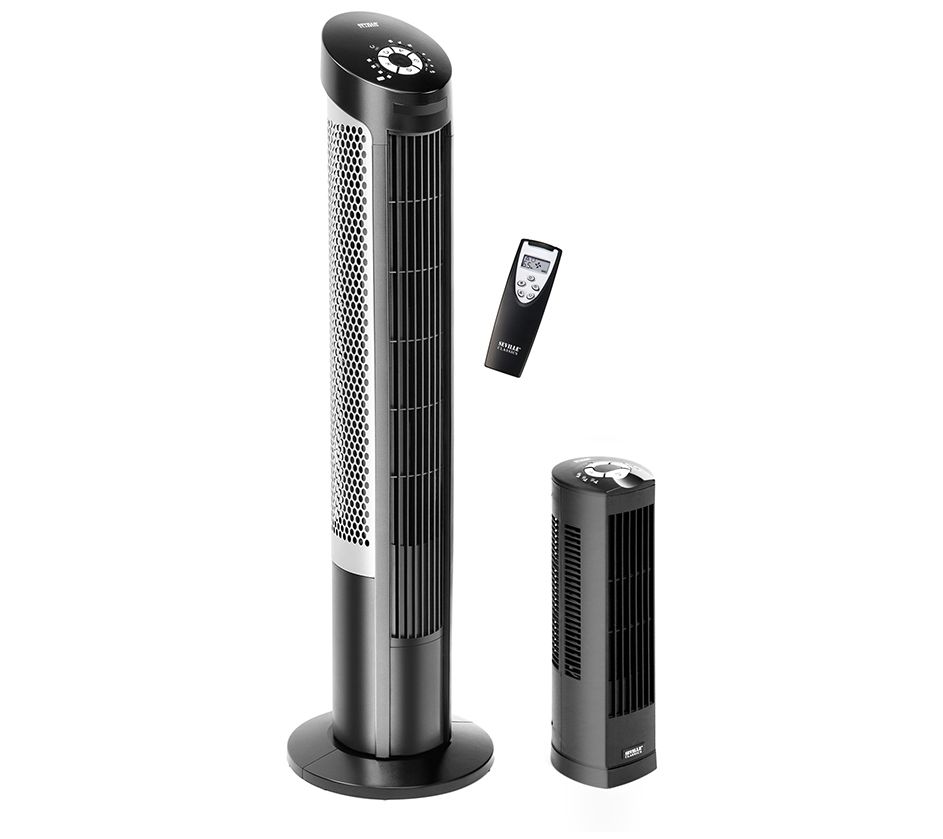 Seville Classics UltraSlimLine Tower Fan Combo Pack, Black