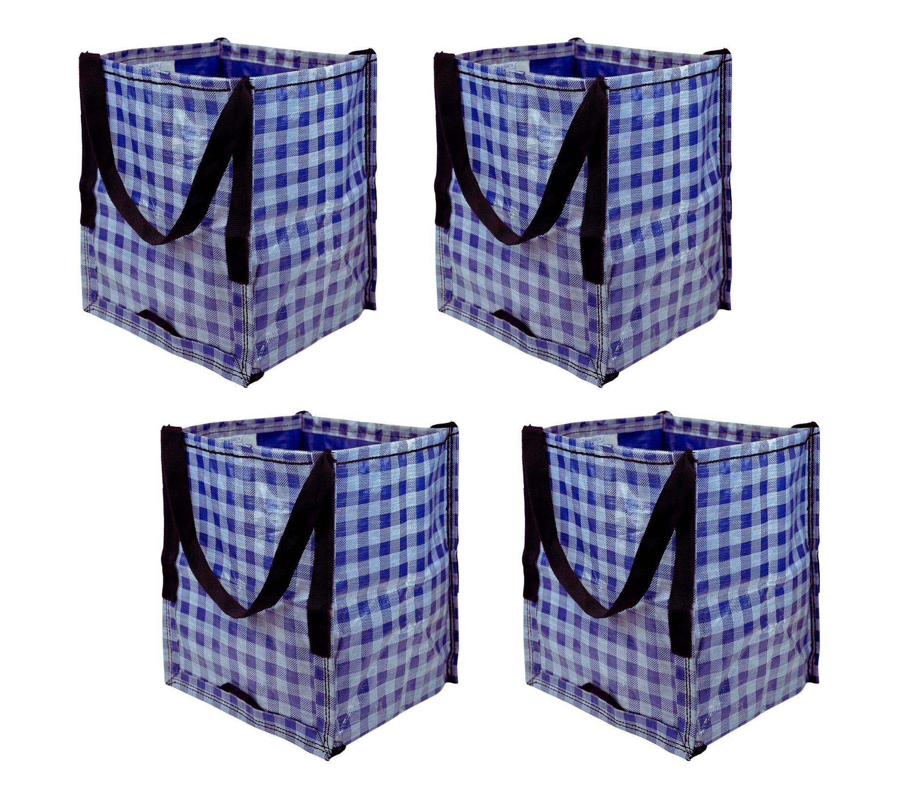 DuraSack Set of (4) Gingham 22-gal Heavy Duty Home & Yard Tote
