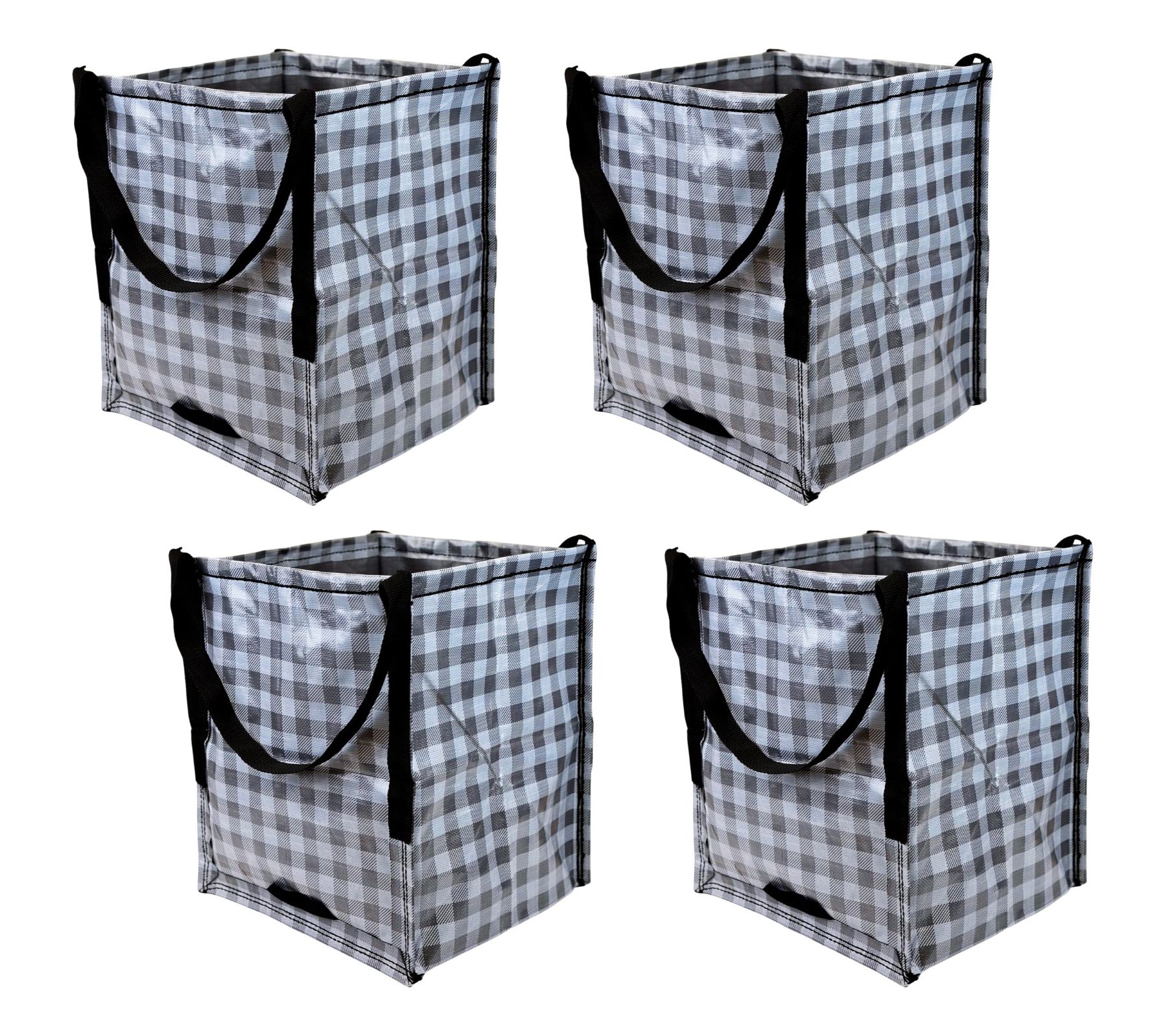 DuraSack Set of (4) Gingham 22-gal Heavy Duty Home & Yard Tote