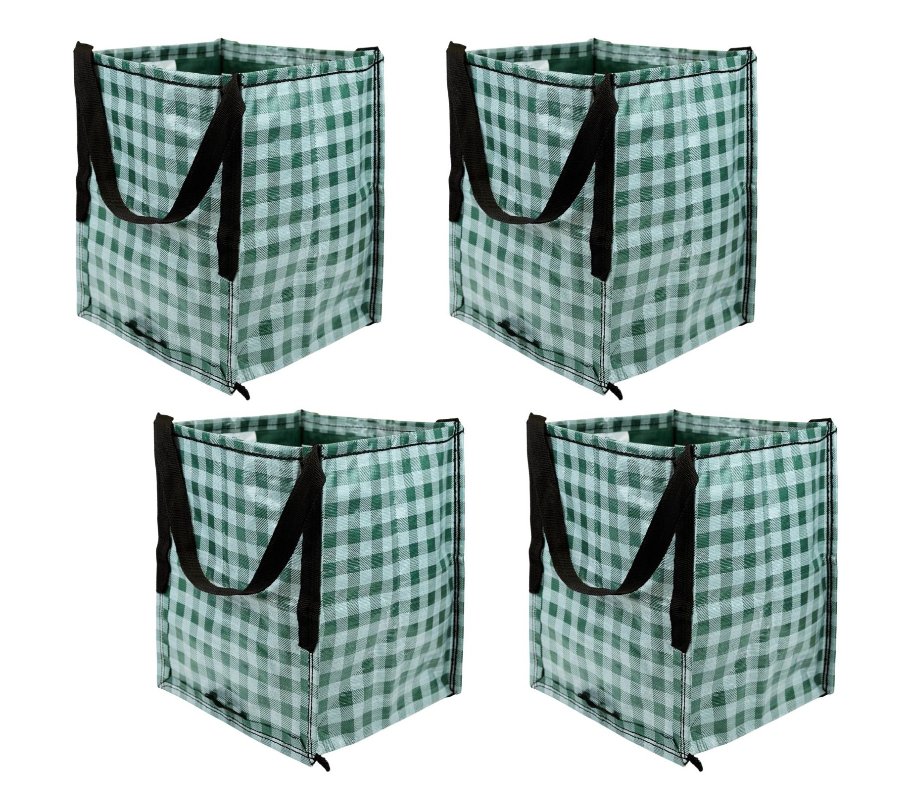 DuraSack Set of (4) Gingham 22-gal Heavy Duty Home & Yard Tote