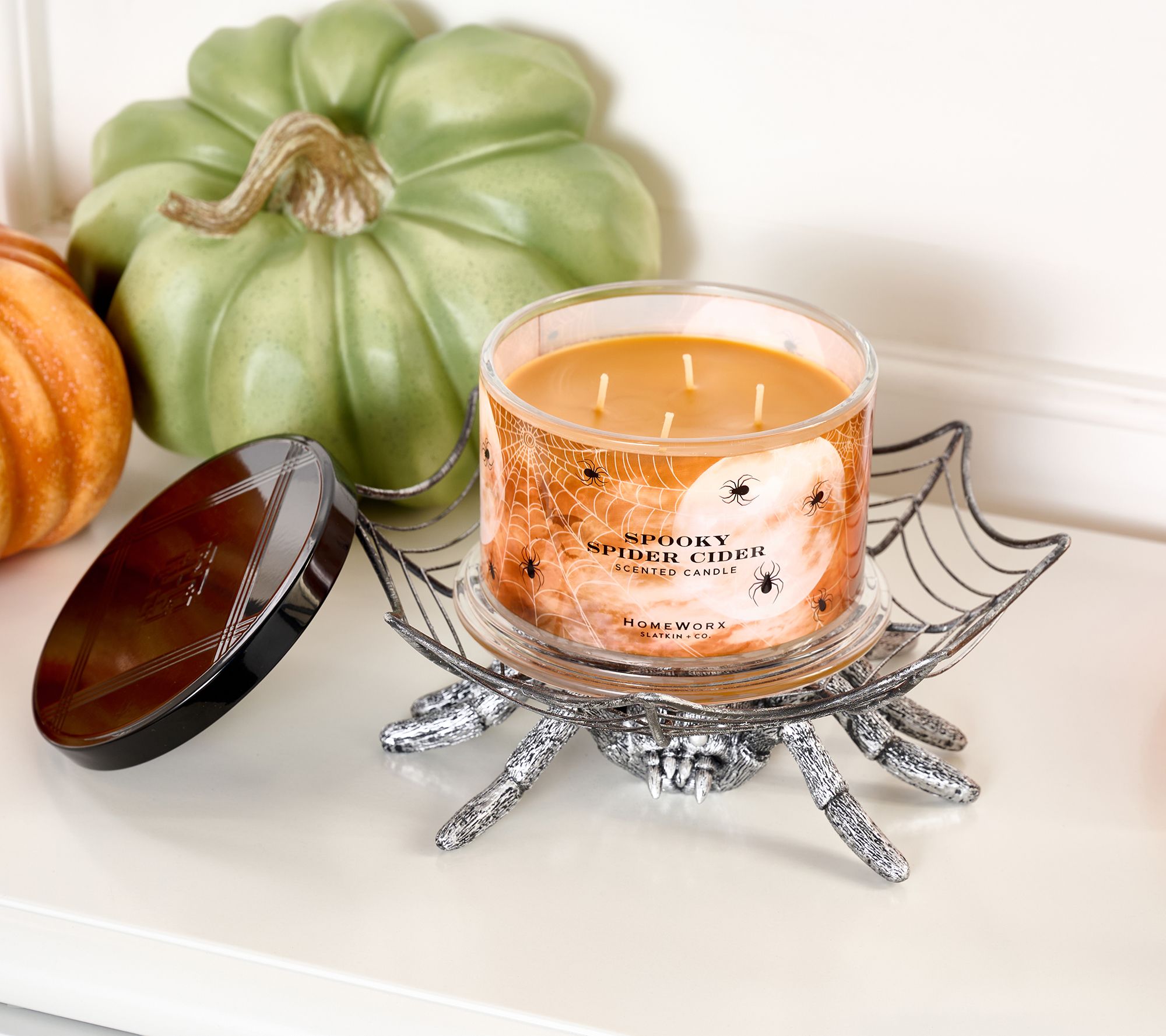 ライト・ランタン WHAT WE WANT GOALSTAND OAK HomeWorx by Slatkin + Co. Spider Pedestal with 18oz Candle
