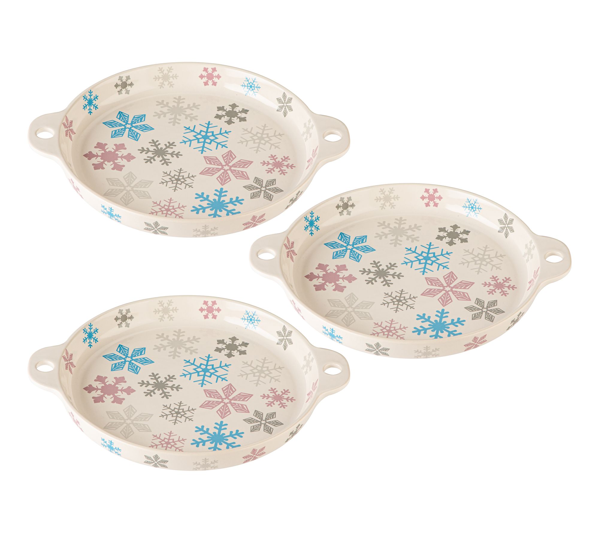 "As Is" Temp-tations Seasonal Set of (3) 10" Deep Dish Platters