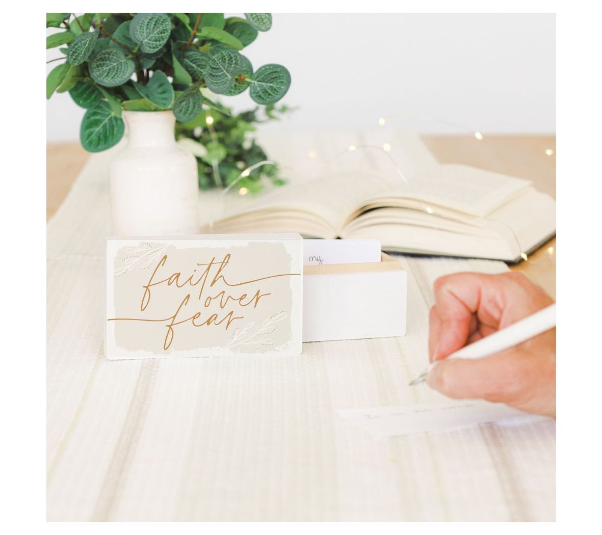 Sincere Surroundings 5" Faith Over Fear PrayerBox With Cards