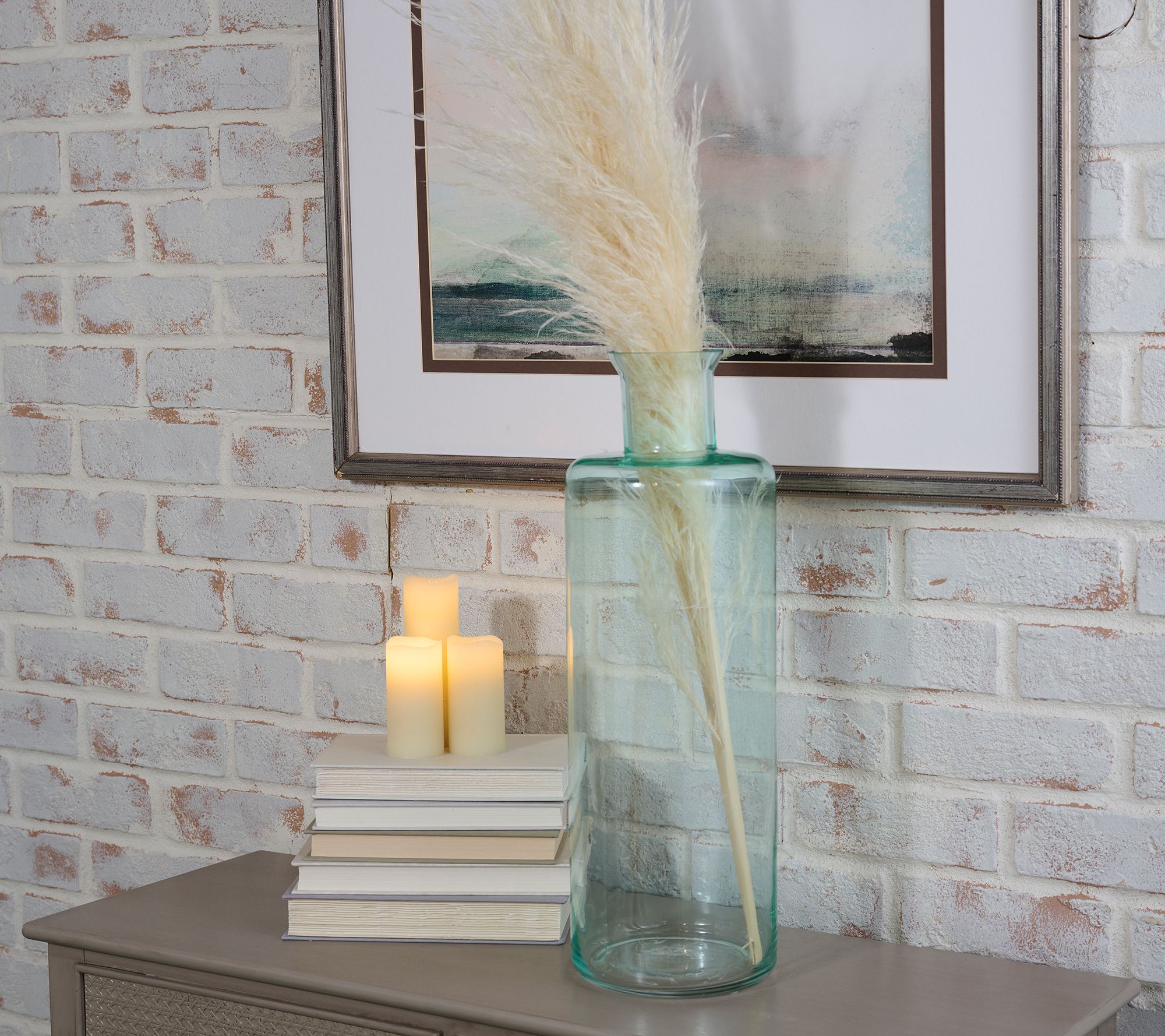 19.5" Oversized Clear Glass Vase by Kim Gravel