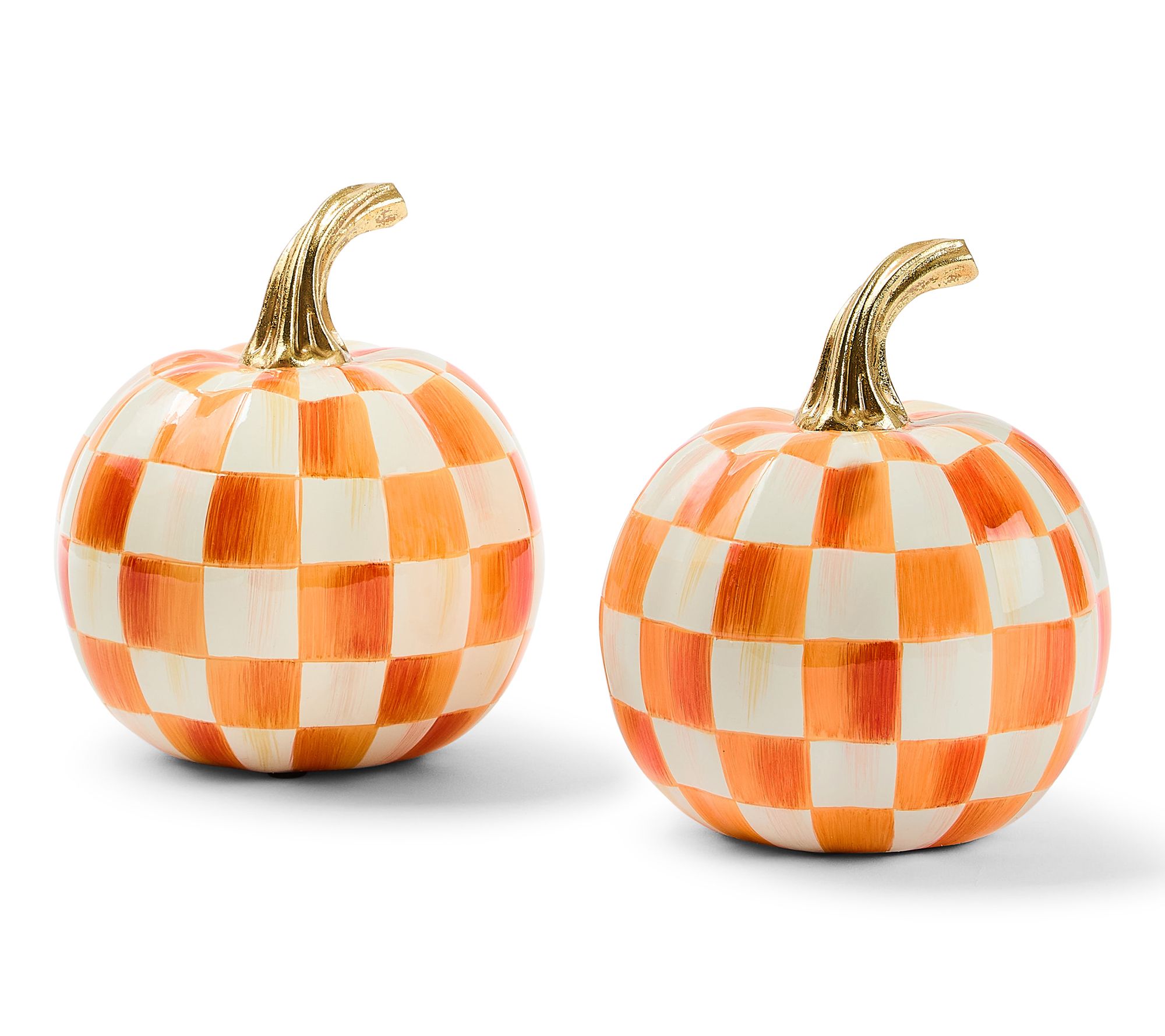 MacKenzie- Childs Set of 2 Mini Pumpkins
