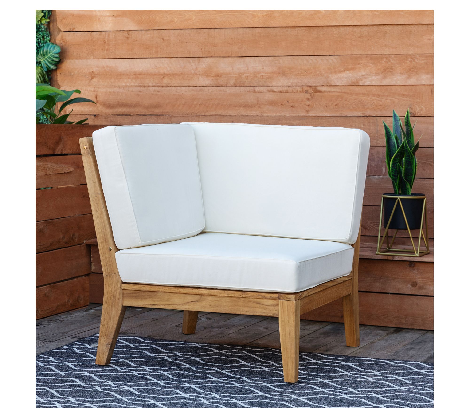 Linon Home Teak Soha Corner Chair