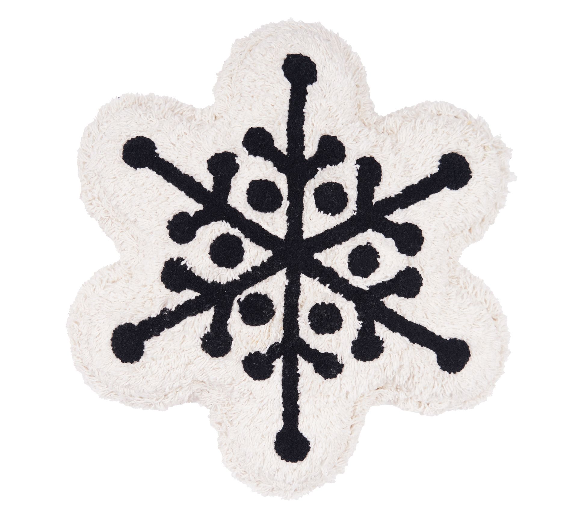 18" x 17" Onyx Snowflake Shaped Throw Pillow byValerie