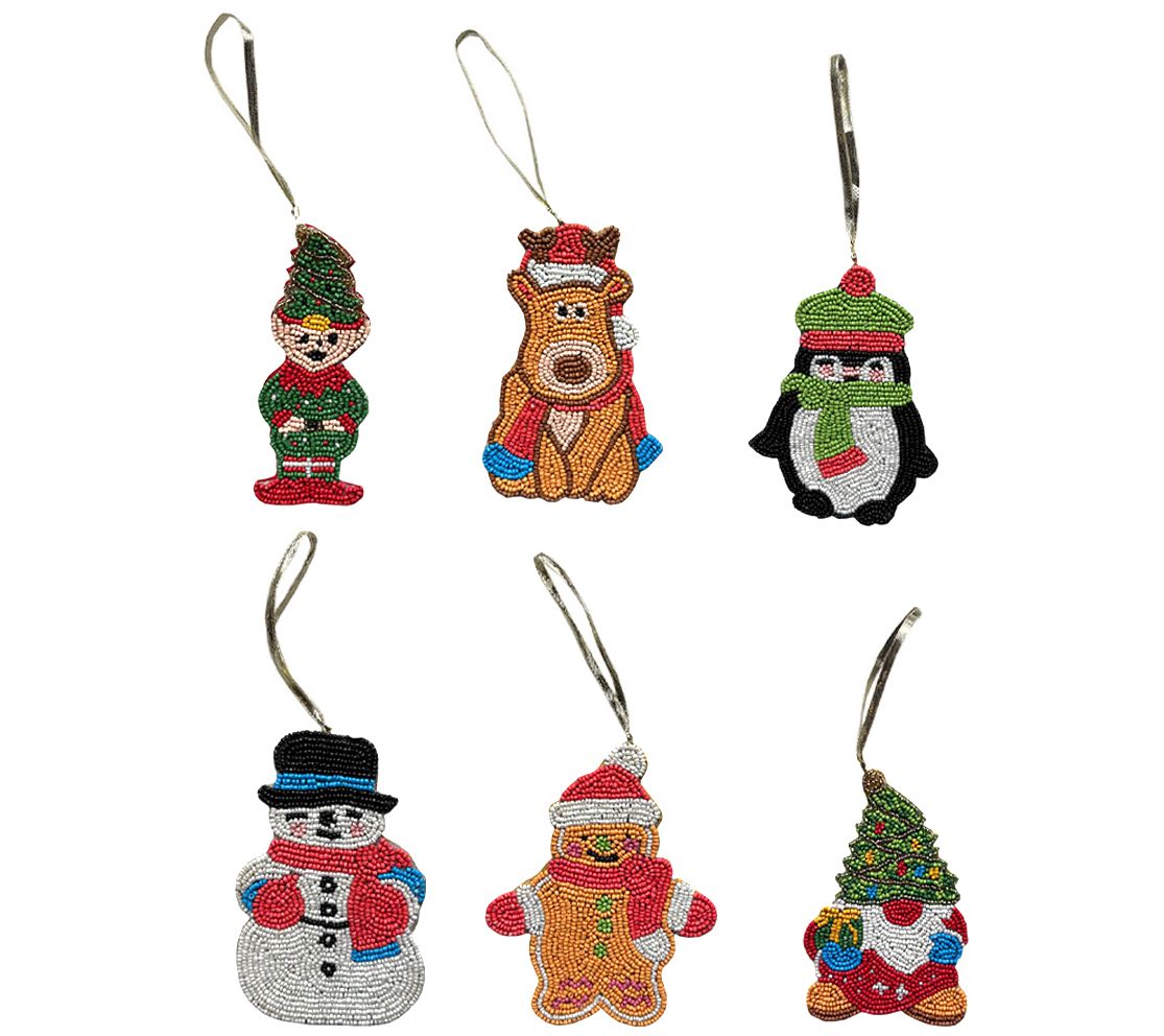 Temp-tations Set of 6 Beaded Ornaments
