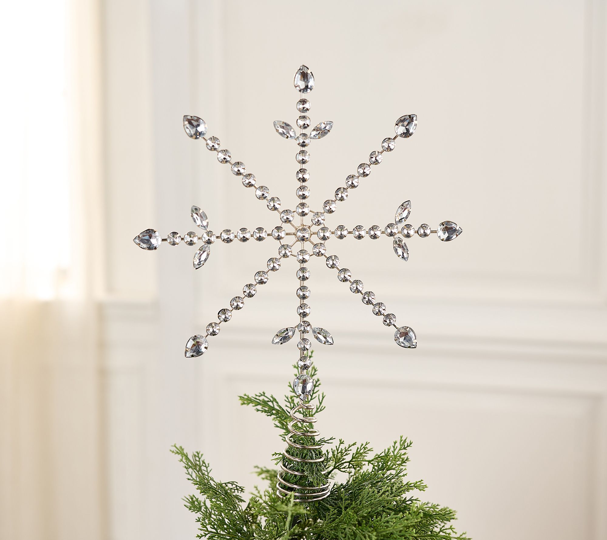 "As Is" Sandra Lee Oversized Crystal Snowflake Tree Topper