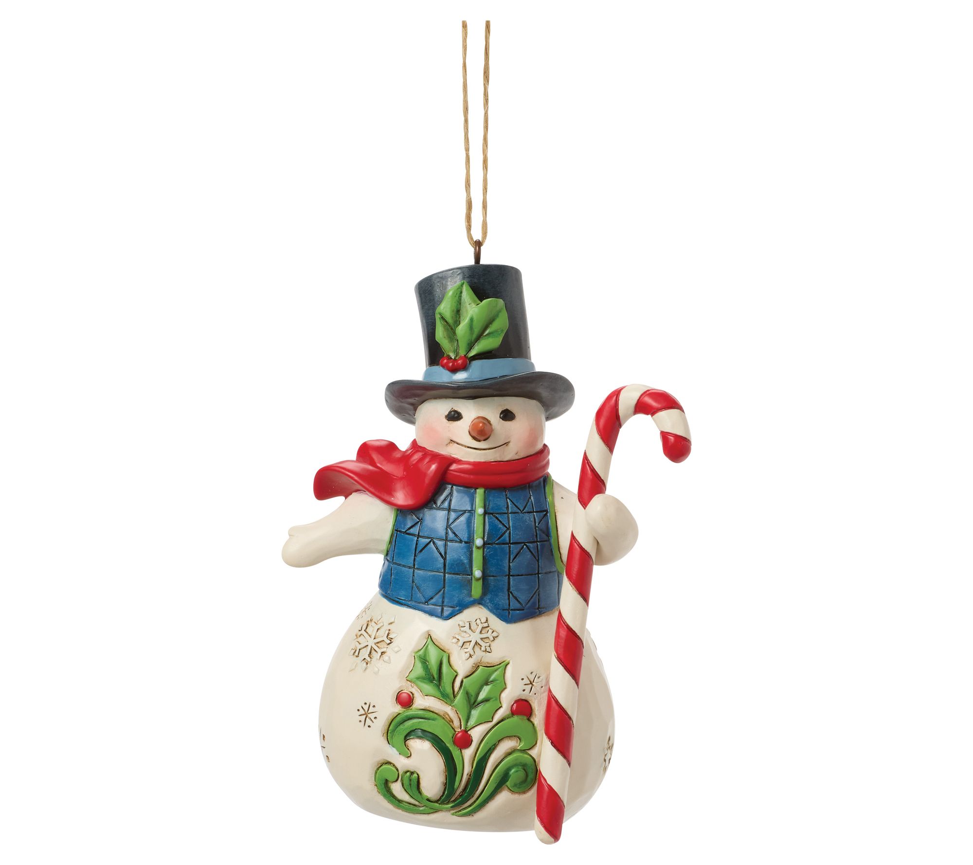 Jim Shore Heartwood Creek Snowman with Candy Cane Orn