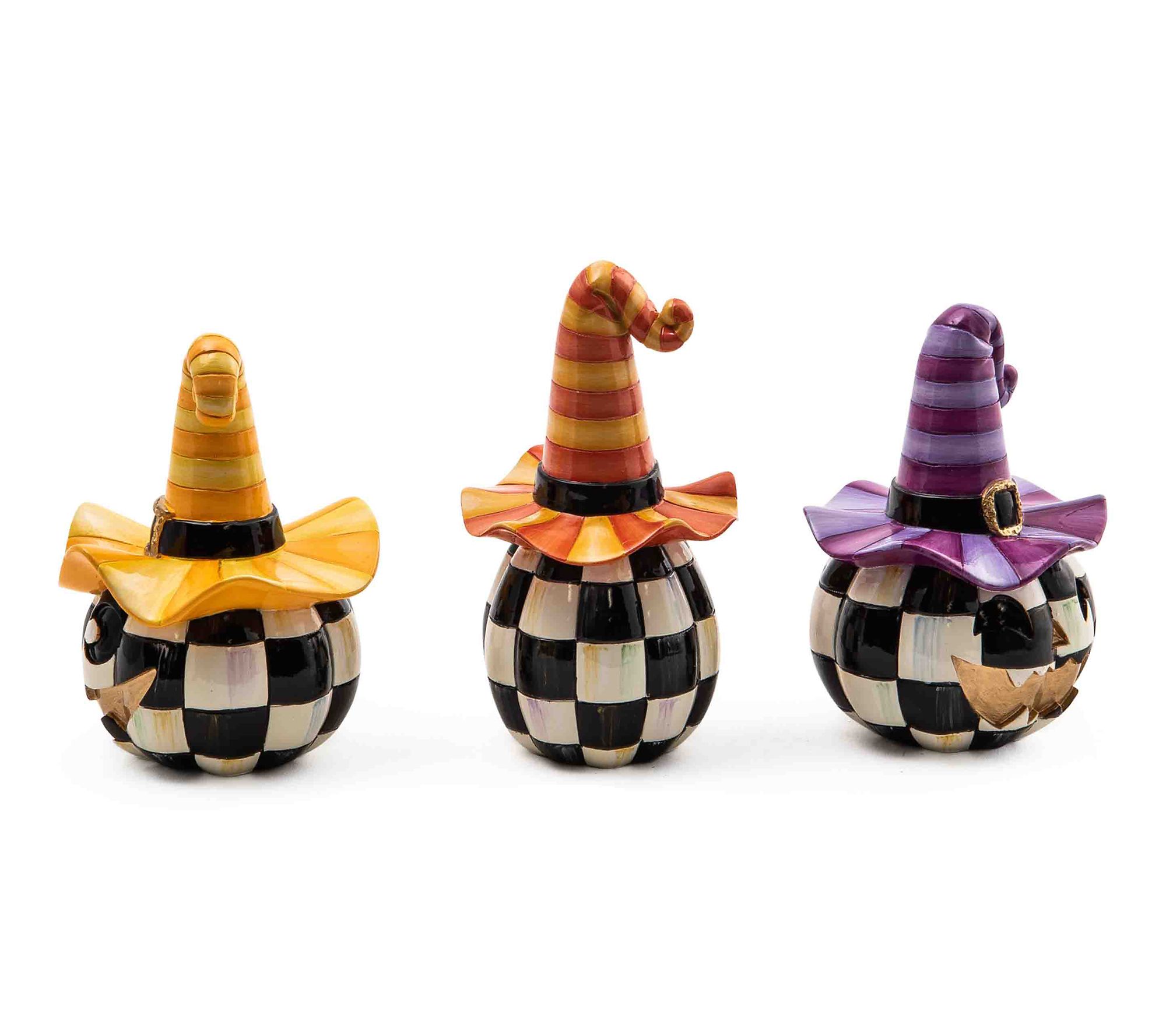 MacKenzie-Childs Mini Happy Jack Pumpkins, Setof 3 - QVC.com