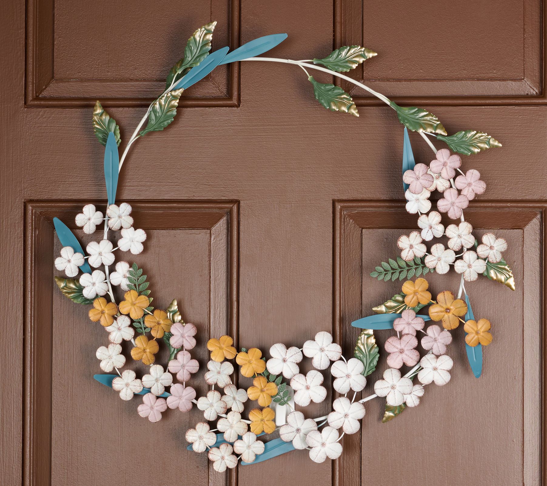  Home Reflections 23" Oval Metal Hydrangea Wreath
