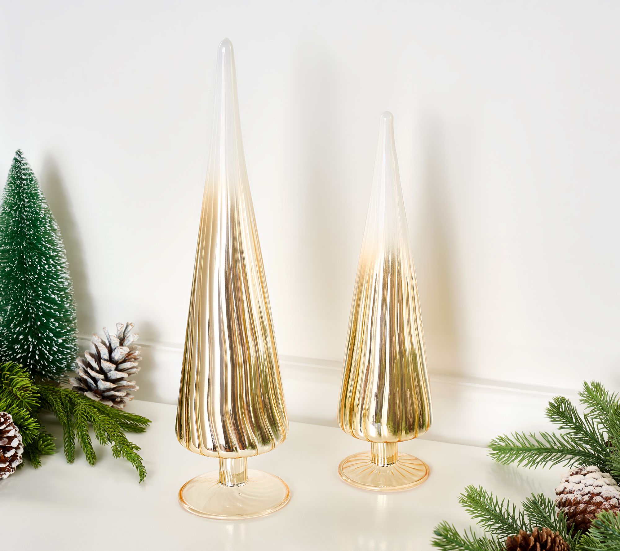 "As Is" Set of 2 Ombre Glass Trees by Lauren McBride