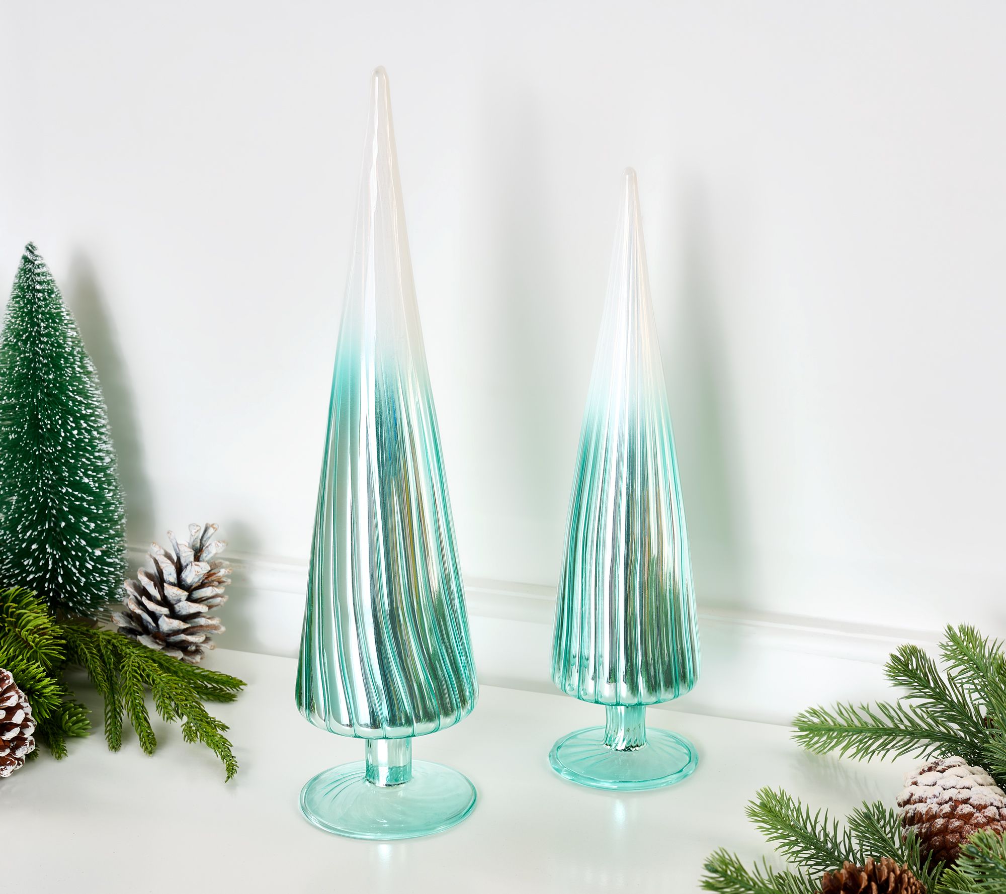 "As Is" Set of 2 Ombre Glass Trees by Lauren McBride